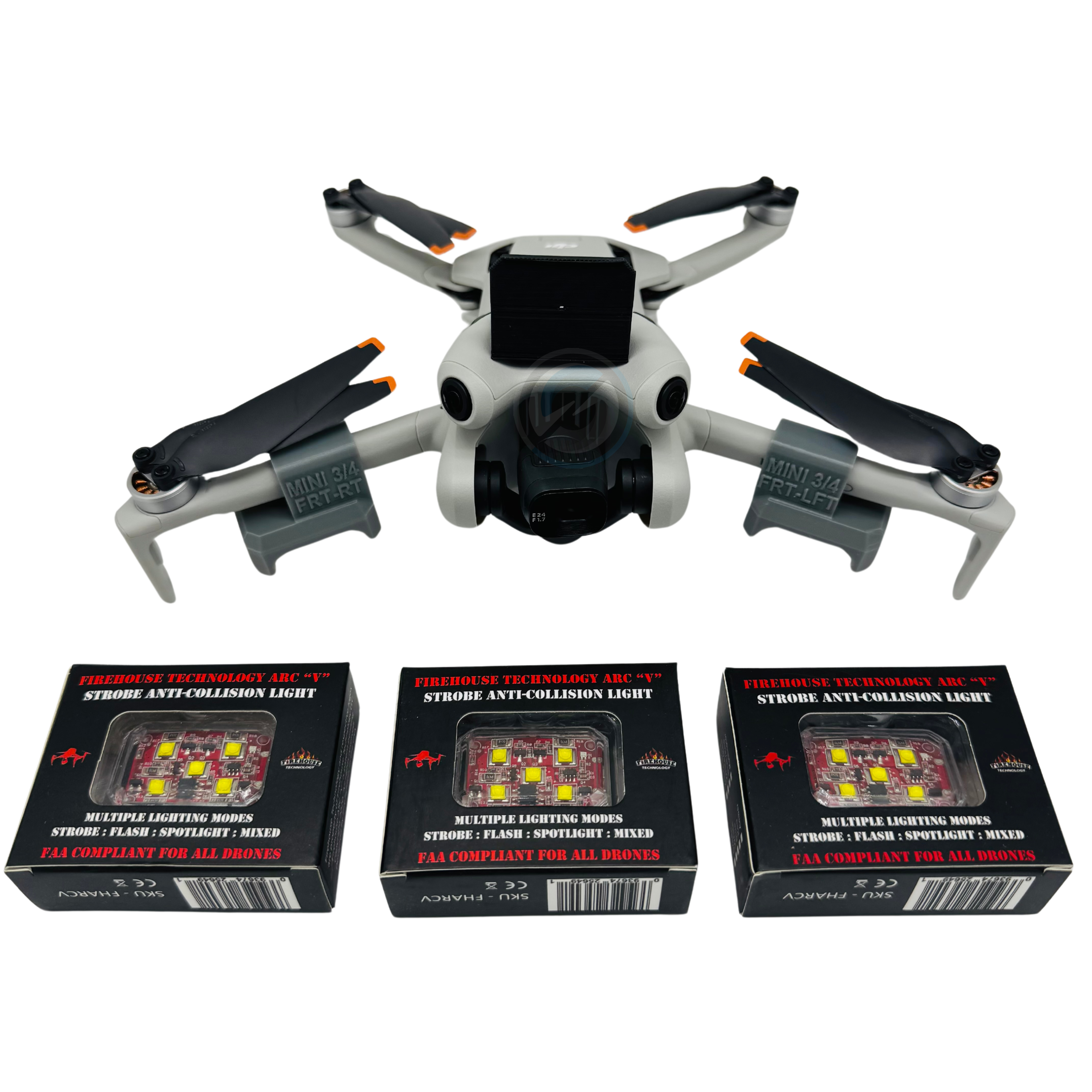 DJI Mini 3 & 4 Pro Tactical Light Kit - Waterproof LED Spotlight for Night Drone Photography, Search & Rescue - Perfect for Aerial Surveillance, Outdoor Adventures & Emergency Operations