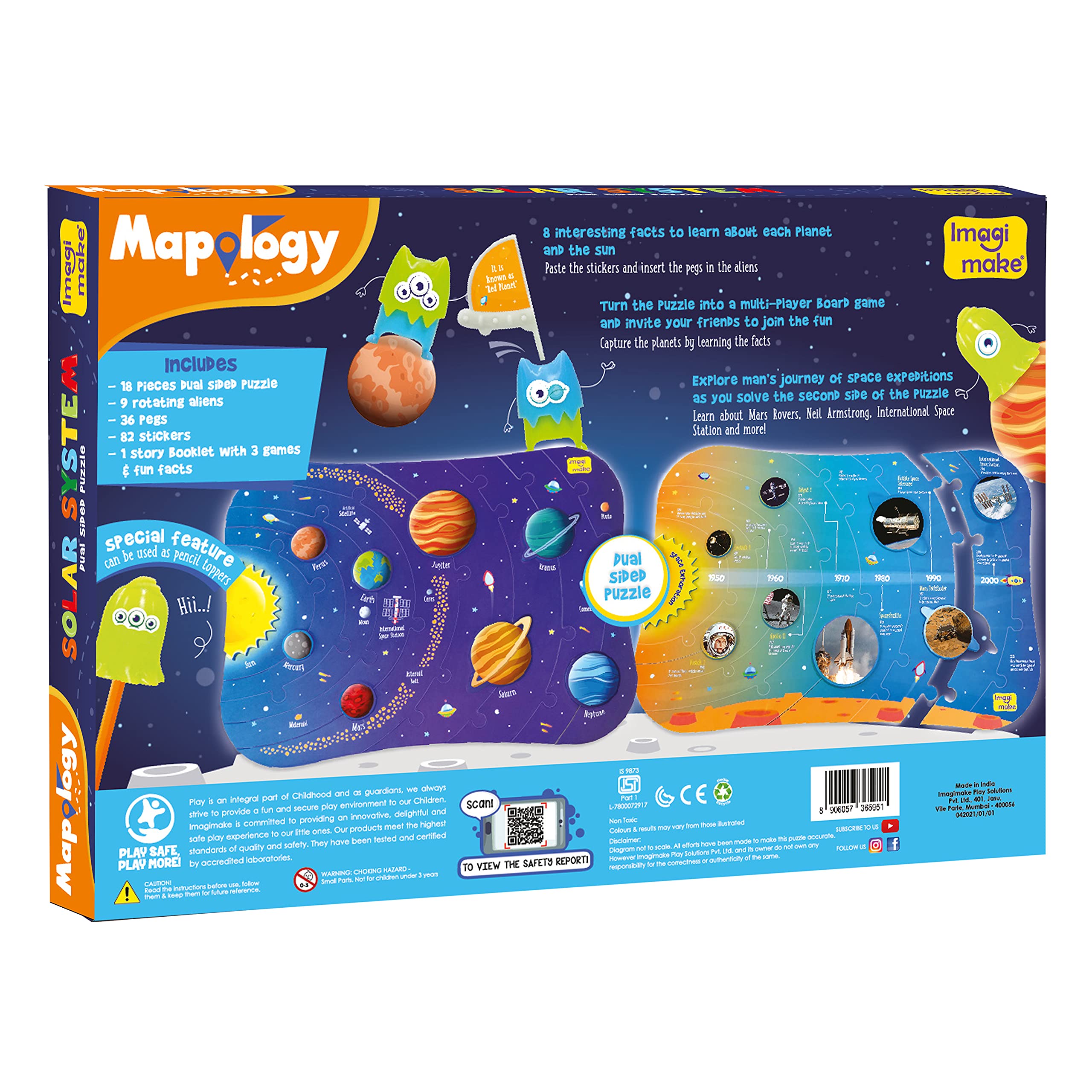 Imagimake Solar System Puzzle for Kids 5-8 | Educational Space Toy | Perfect Gift for 6 Year Olds | Fun Learning Activity