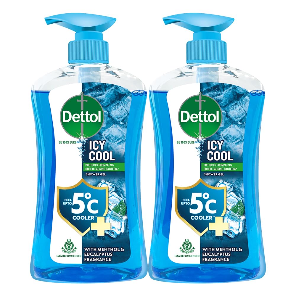 Dettol Cool Body Wash and Shower Gel - 500ml (Pack of 2) | Antibacterial & Refreshing | For Daily Hygiene & Post-Workout Cleanse