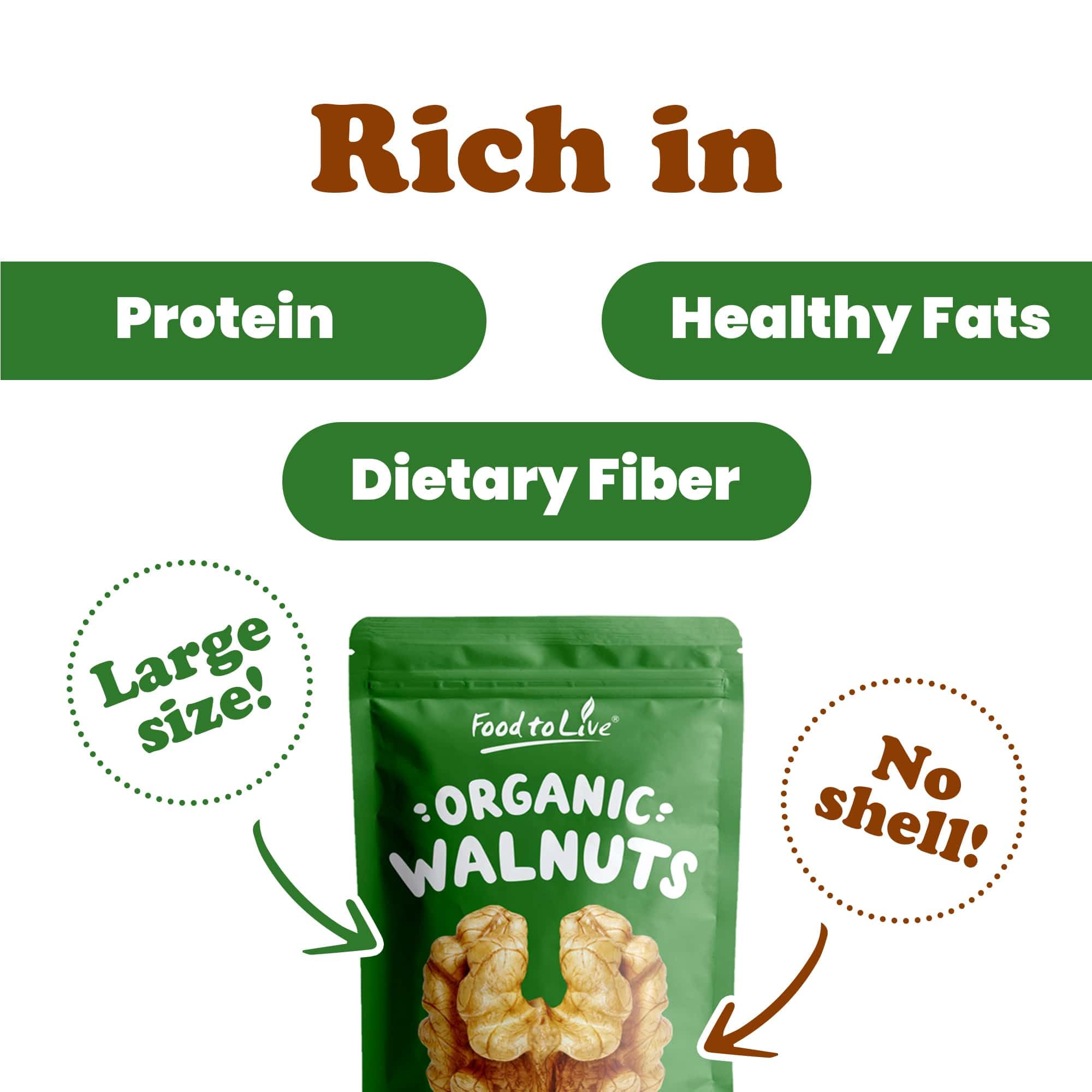 Organic California Walnuts Halves & Pieces - 25lb Bulk Non-GMO, Raw, Unsalted, Shelled, Vegan, Kosher | High in Omega-3 & Protein | Perfect for Baking, Cooking, Salads & Healthy Snacking | Sirtfood Diet Friendly