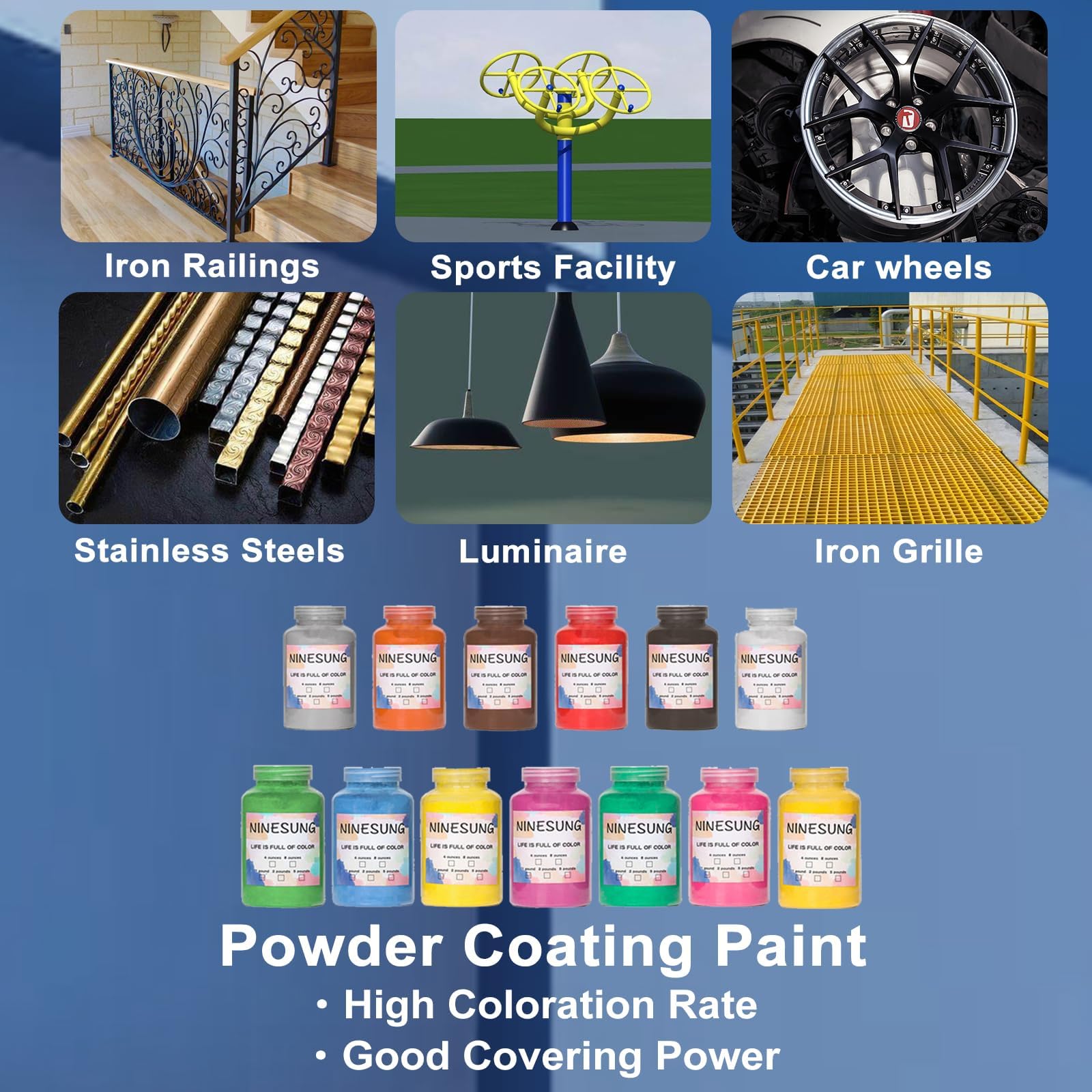 Premium Powder Coating Paint for Metal Surfaces - 16oz Heat-Resistant Red Powder Paint for Cars, Steel Structures & DIY Projects | Durable Finish for Factories, Playground Equipment & Garden Decor