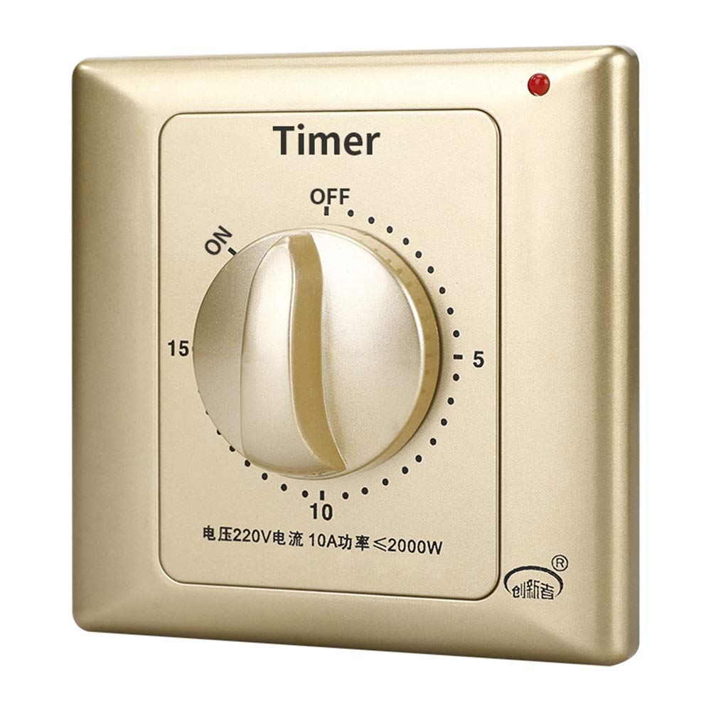 15 Minute Heavy Duty Mechanical Countdown Timer - Automatic Spring Loaded Switch for Lights, Exhaust Fans & Heaters | Perfect for Bathroom, Kitchen, Workshop & Home Automation