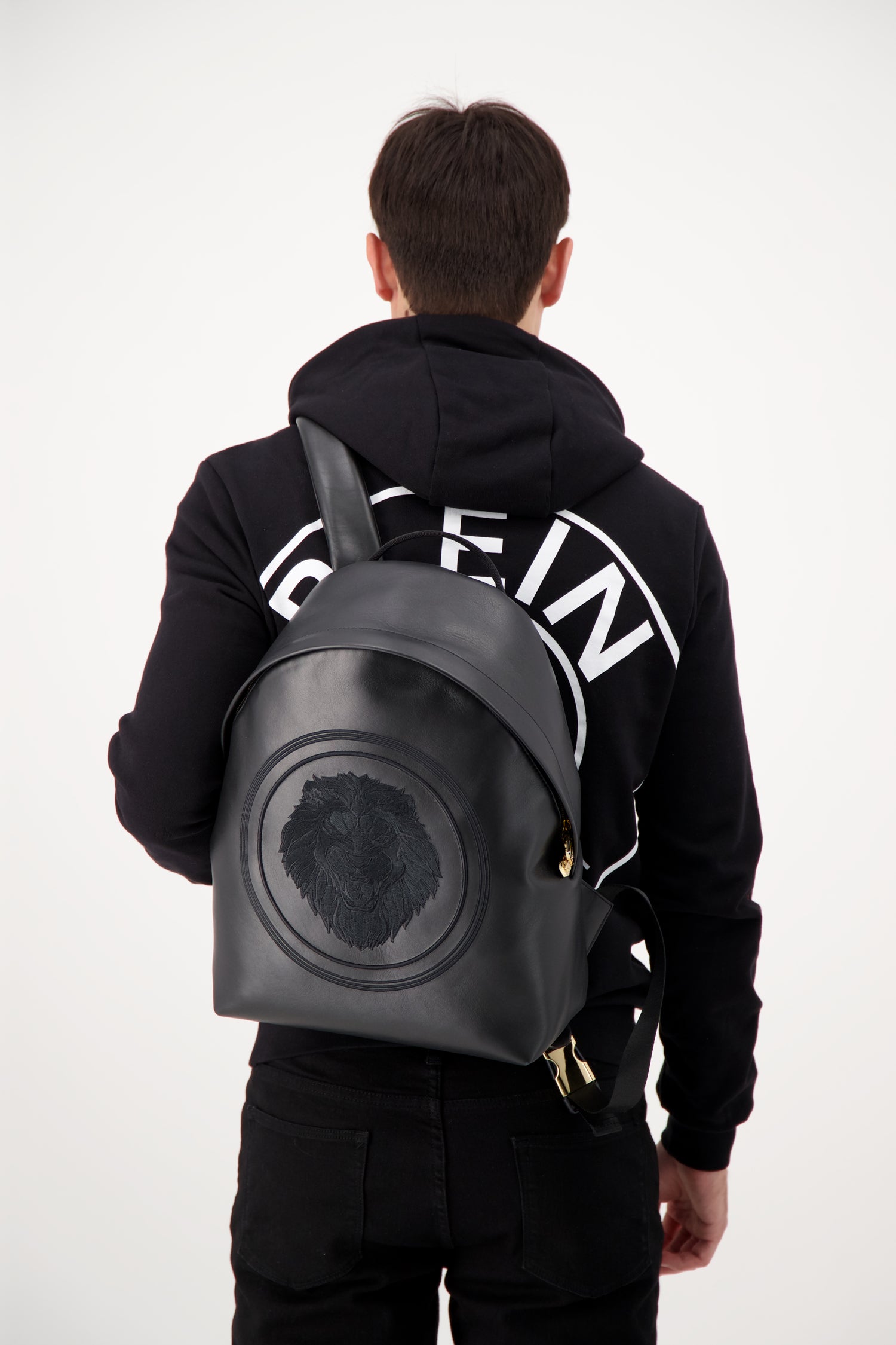 Luxury Black and Gold Lion Backpack for Men - Stylish Medium Size Travel Bag - Perfect for Business, Gym, and Everyday Use