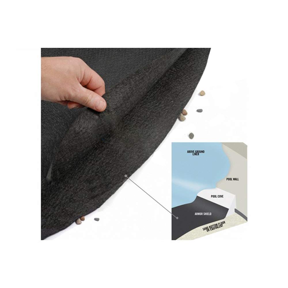 GLI Pool 70-1526OV-BLK-160 Oval Armor Shield Floor Liner Pad - Black | Durable Non-Slip Pool Deck Protection for Safety & Comfort