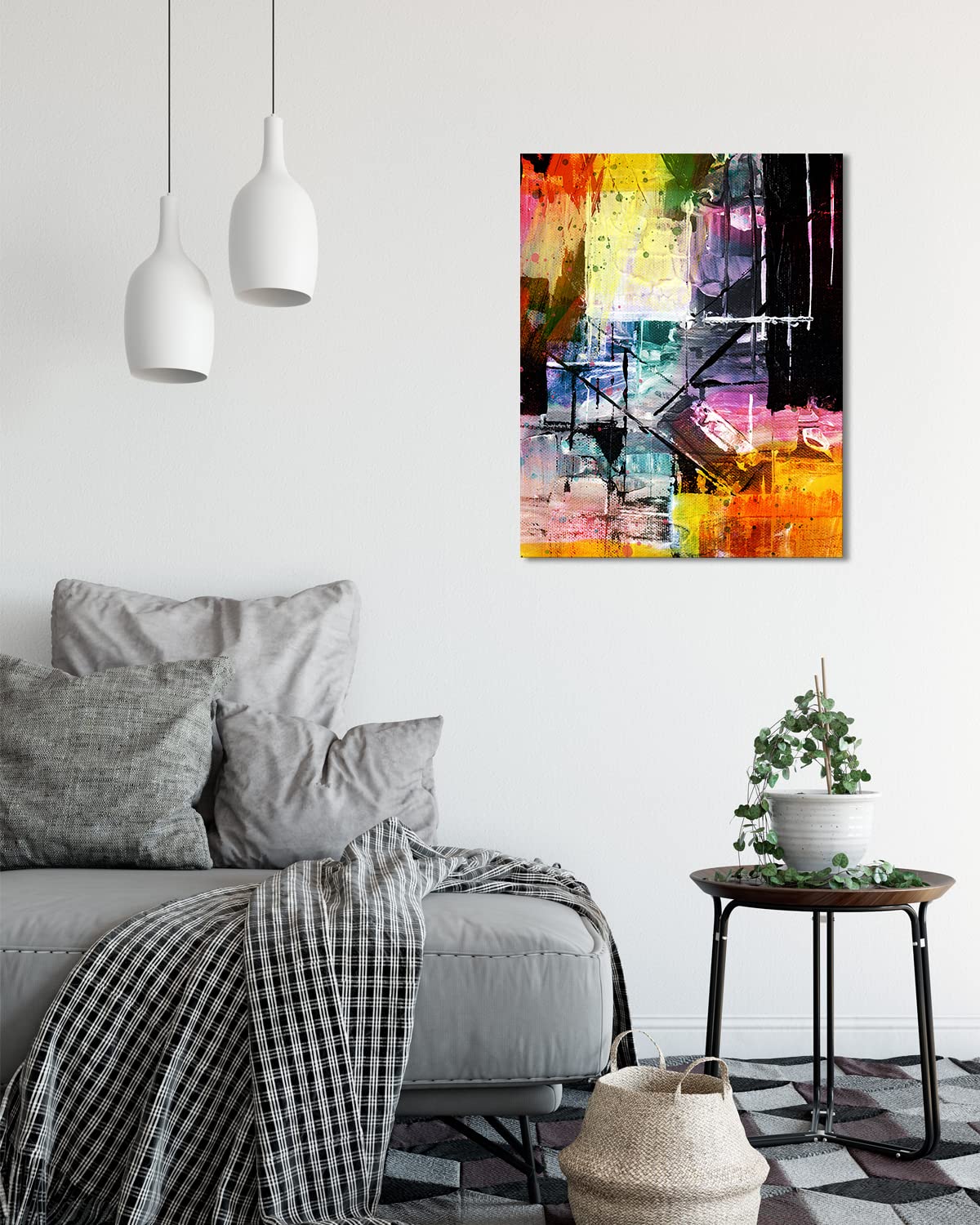 Abstract Wall Art Canvas - 32x40 Inch Ready to Hang Modern Home Decor for Living Room & Bedroom - Perfect for Contemporary Interior Design & Housewarming Gifts