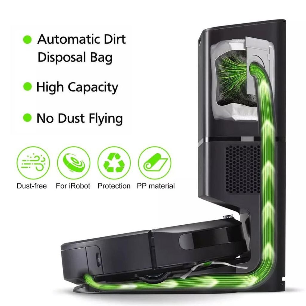 10-Pack iRobot Vacuum Dust Bags - Compatible with i7, i3, E5, E6 & s9 Series - No-Zipper Design for Easy Replacement - Perfect for Home Cleaning & Robot Vacuum Maintenance