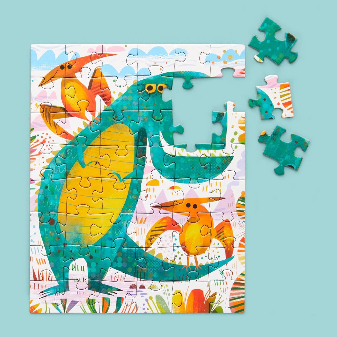 T-Rex and Friends Dinosaur Puzzle for Kids - 48 Piece Educational Puzzle Snacks | Fun Learning Activity for Preschoolers & Toddlers