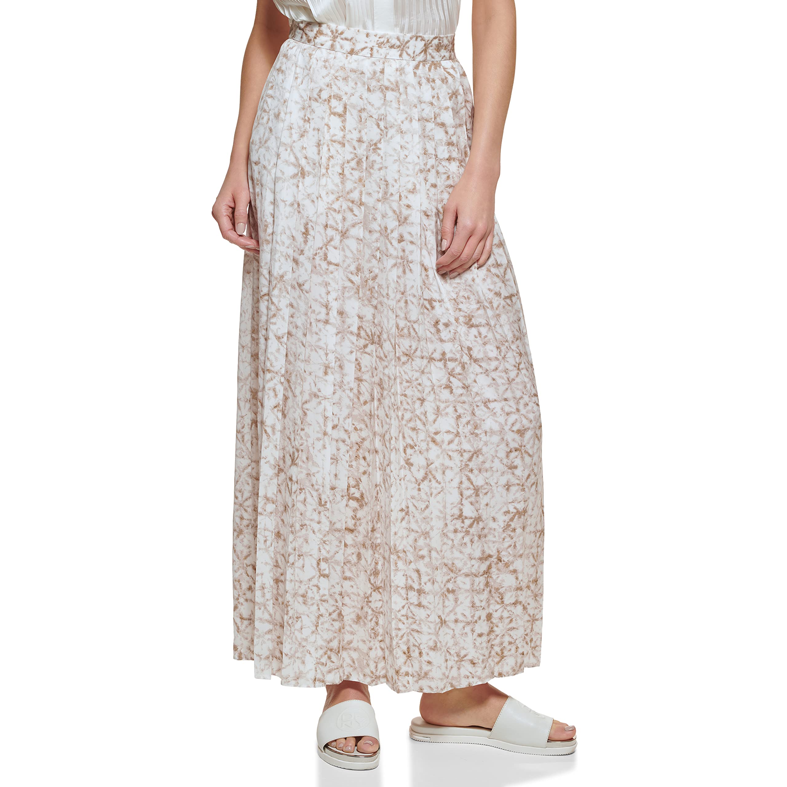 DKNY Women's Pleated Midi Skirt - High Waist Flowy A-Line Skirt for Work, Office & Casual Wear | Perfect for Business Attire, Date Night & Everyday Outfits