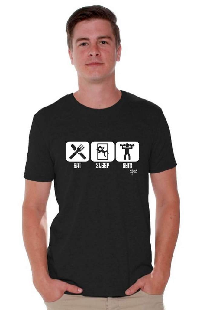 Eat Sleep Gym T-Shirt - Funny Workout Quote Shirt for Men & Women | Gym Motivation Apparel | Perfect for Fitness Enthusiasts & Bodybuilders