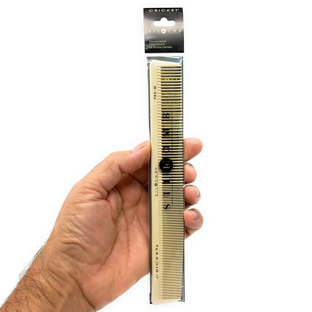 Cricket Silicone Silkomb Cutting Comb - Rattail, Pintail & Wide Options (1 Piece) | Professional Hair Styling Tool for Barbers & Stylists | Perfect for Fades, Undercuts & Precision Haircuts