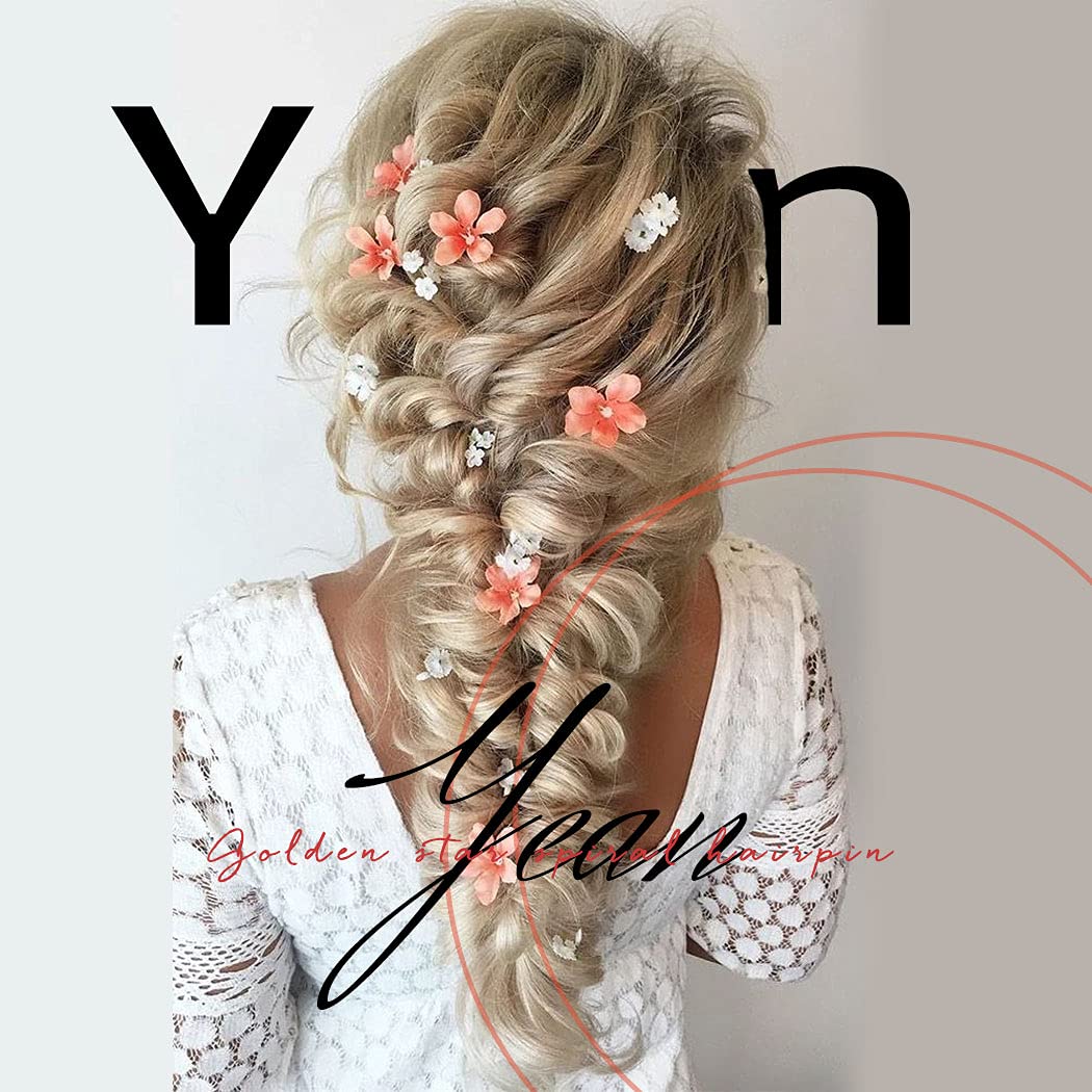 Yean Star Gold Hair Clips for Women & Girls - 5 Pack Hairpins, Hair Accessories for Bridal, Party & Everyday Use
