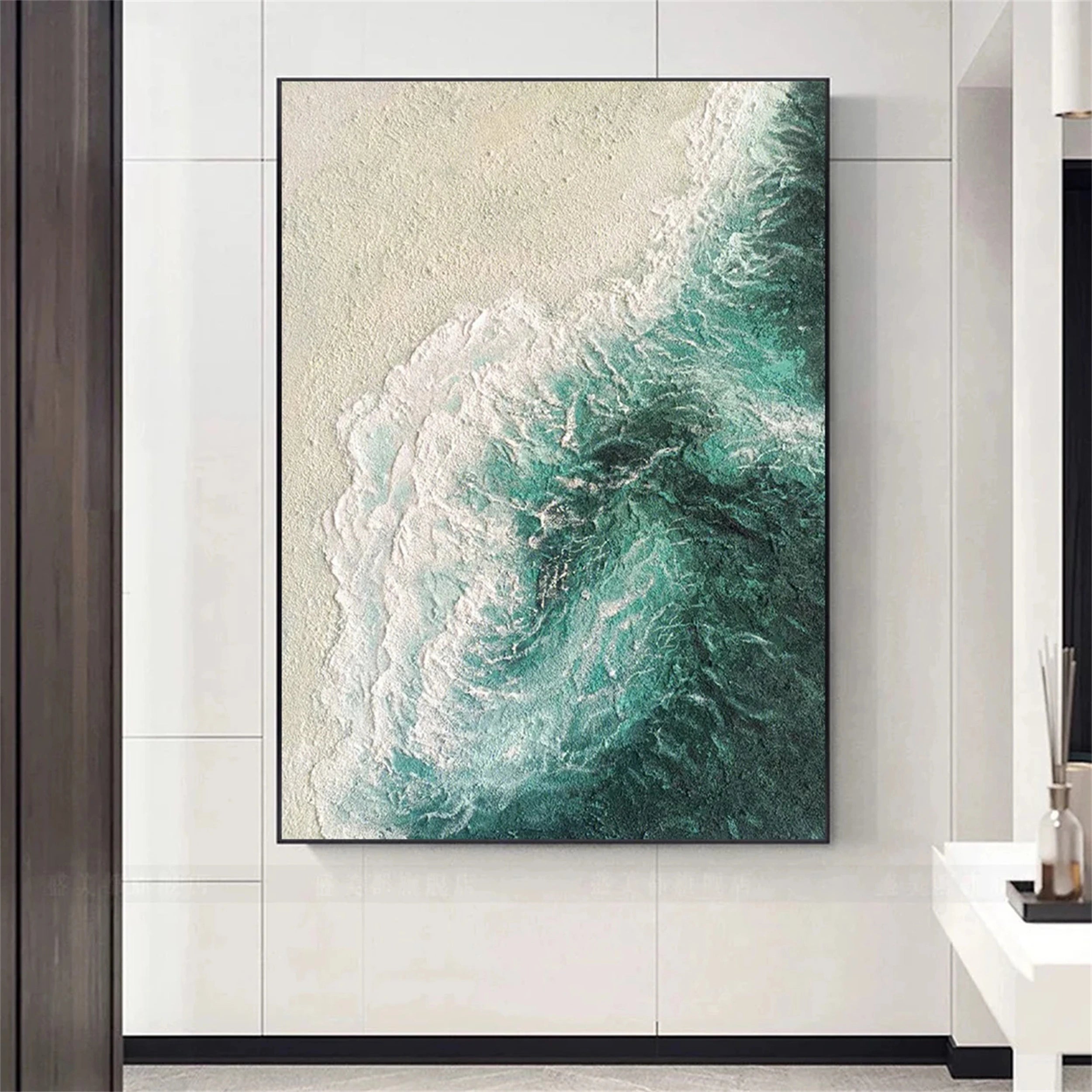 Ocean and Sky Painting #OS 049 - Handmade Canvas Wall Art for Home Decor, Office & Living Room - Serene Seascape Landscape Artwork
