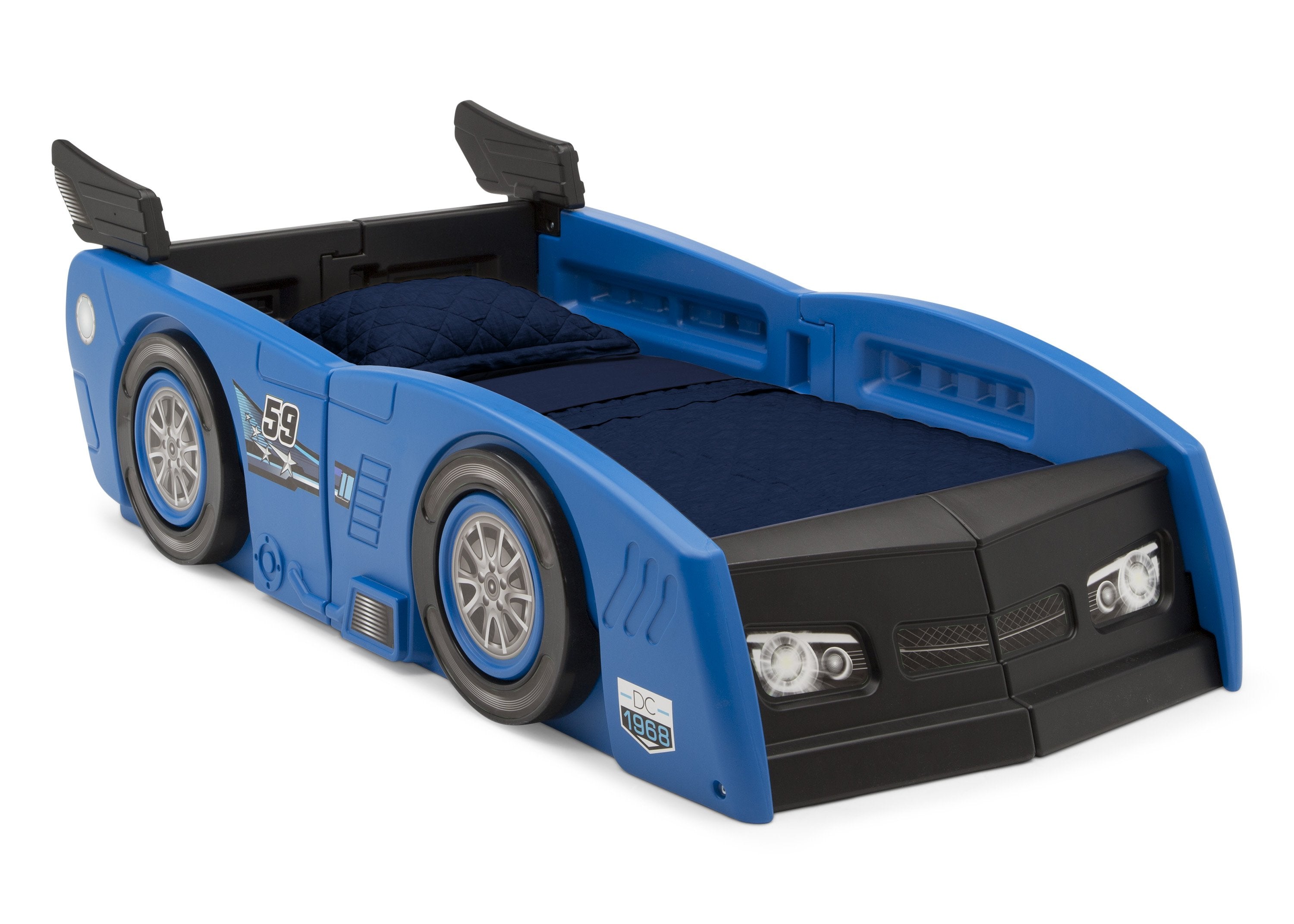 Grand Prix Race Car Toddler to Twin Bed - Convertible Kids Bed for Boys & Girls - Perfect for Nursery, Bedroom, and Playroom Decor
