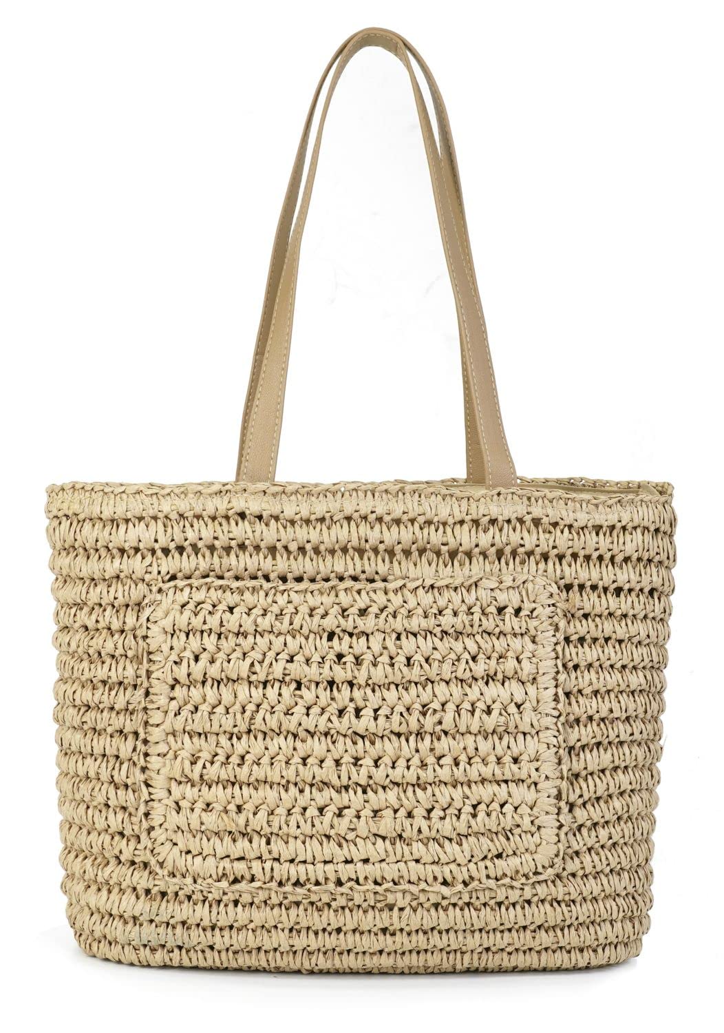 Handwoven Straw Tote Bag for Women - Large Beach Shoulder Bag, Summer Woven Purse & Fashionable Handbag 2023 | Perfect for Beach Vacations, Shopping & Outdoor Activities