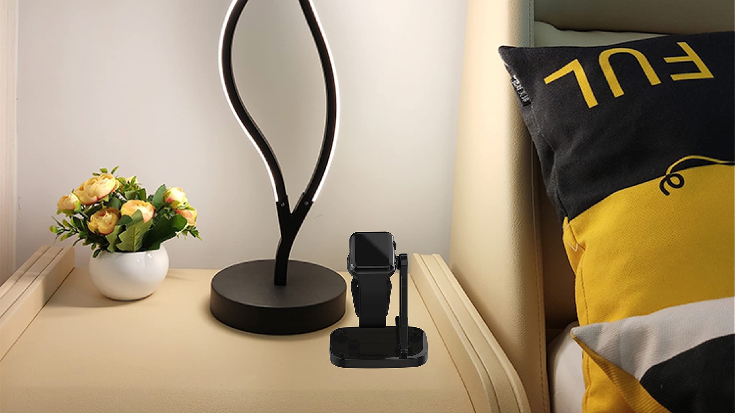 Balerion Magnetic Charging Dock for Apple Watch Series SE/7/6/5 - Fast Wireless Charger with Nightstand Mode - Perfect for Home, Office & Travel Accessories (Black)