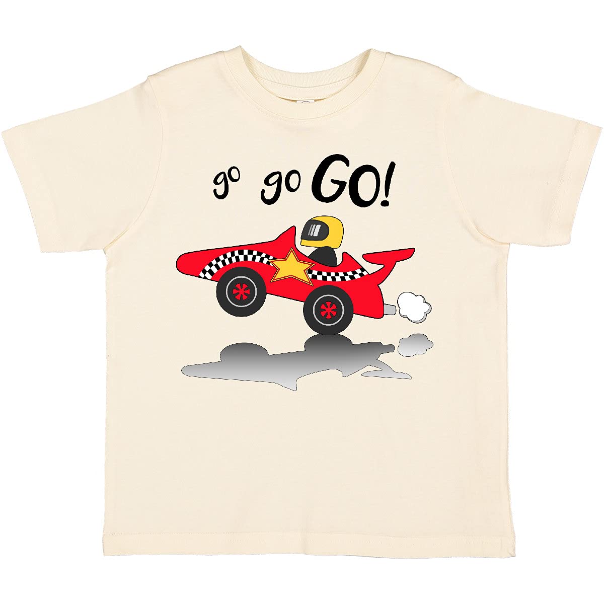 Inktastic Go Go Go Red Racing Car Toddler T-Shirt - Cute Boys' Graphic Tee for Toddlers & Kids - Perfect for Birthday, Playdates & Racing-Themed Parties