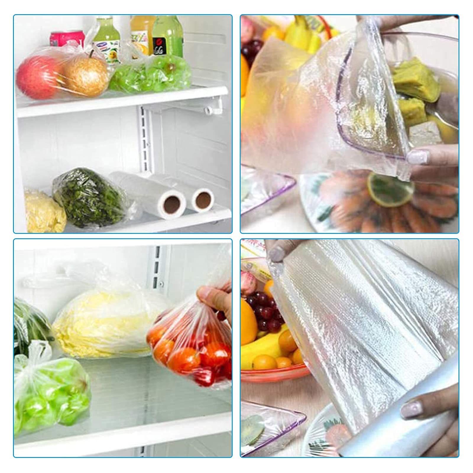 LabelMore 14'' x 20'' Clear Plastic Produce Bags on Roll - 350 Food Storage Bags for Bread, Vegetables, Fruits & Meat - Perfect for Grocery Stores, Farmers Markets & Home Kitchen Organization