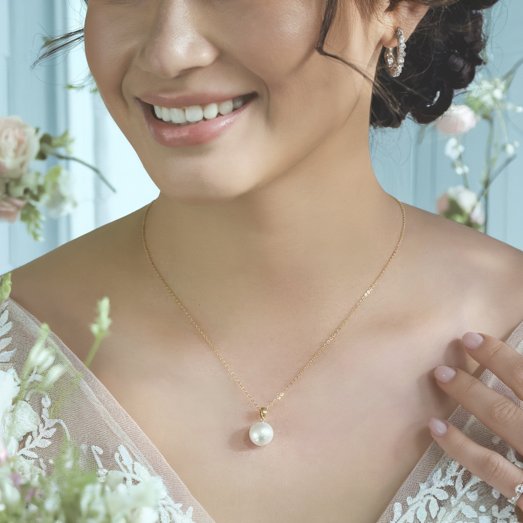 18K Gold Pearl Pendant Necklace for Women - Elegant White Pearl Jewelry Gift for Birthday, Anniversary & Special Occasions