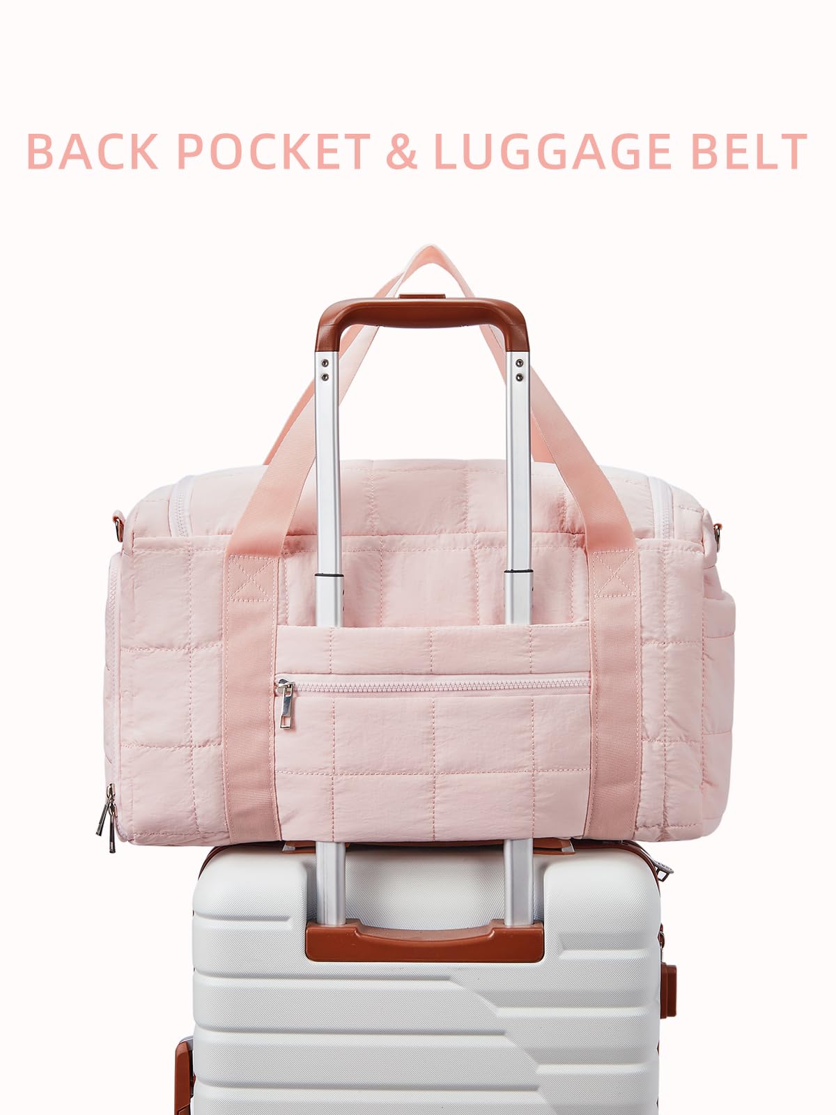 WESTBRONCO 25L Quilted Weekender Duffle Bag for Women - Soft, Lightweight Travel Overnight & Gym Bag with Crossbody Strap - Perfect for Weekend Getaways, Workouts & Business Trips