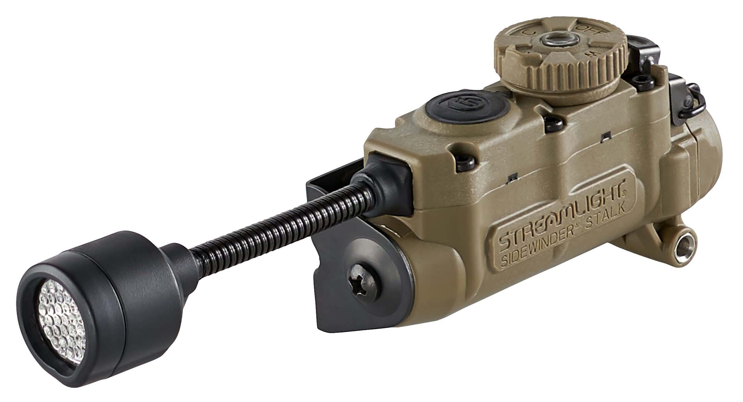 Streamlight 14307 Sidewinder Stalk 76-Lumen Tactical Helmet Flashlight - Flexible Mount, Includes Batteries & Accessories (Helmet Clip, Arc Rail Mount) - Perfect for Military, Hunting, Camping & Night Operations