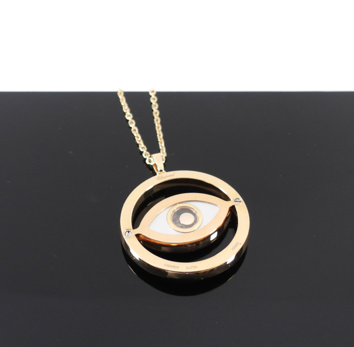 Chopard 18K Rose Gold Diamond Happy Evil Eye Pendant Necklace for Women - Luxury Jewelry Gift for Birthday, Anniversary & Special Occasions