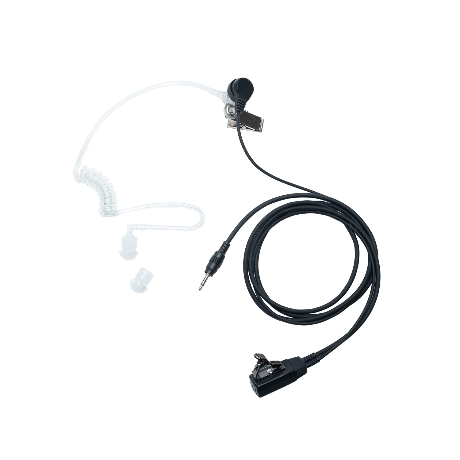 Caroo Walkie Talkie Headset Earpiece - 1 Pin Covert Acoustic Tube with PTT Mic | Compatible with Cobra CXT195/CX112/ACXT1035r/ACXT145/ACXT545/PX655/RX385/RX685 Two Way Radios | 4 Pack Set for Security, Construction & Outdoor Activities