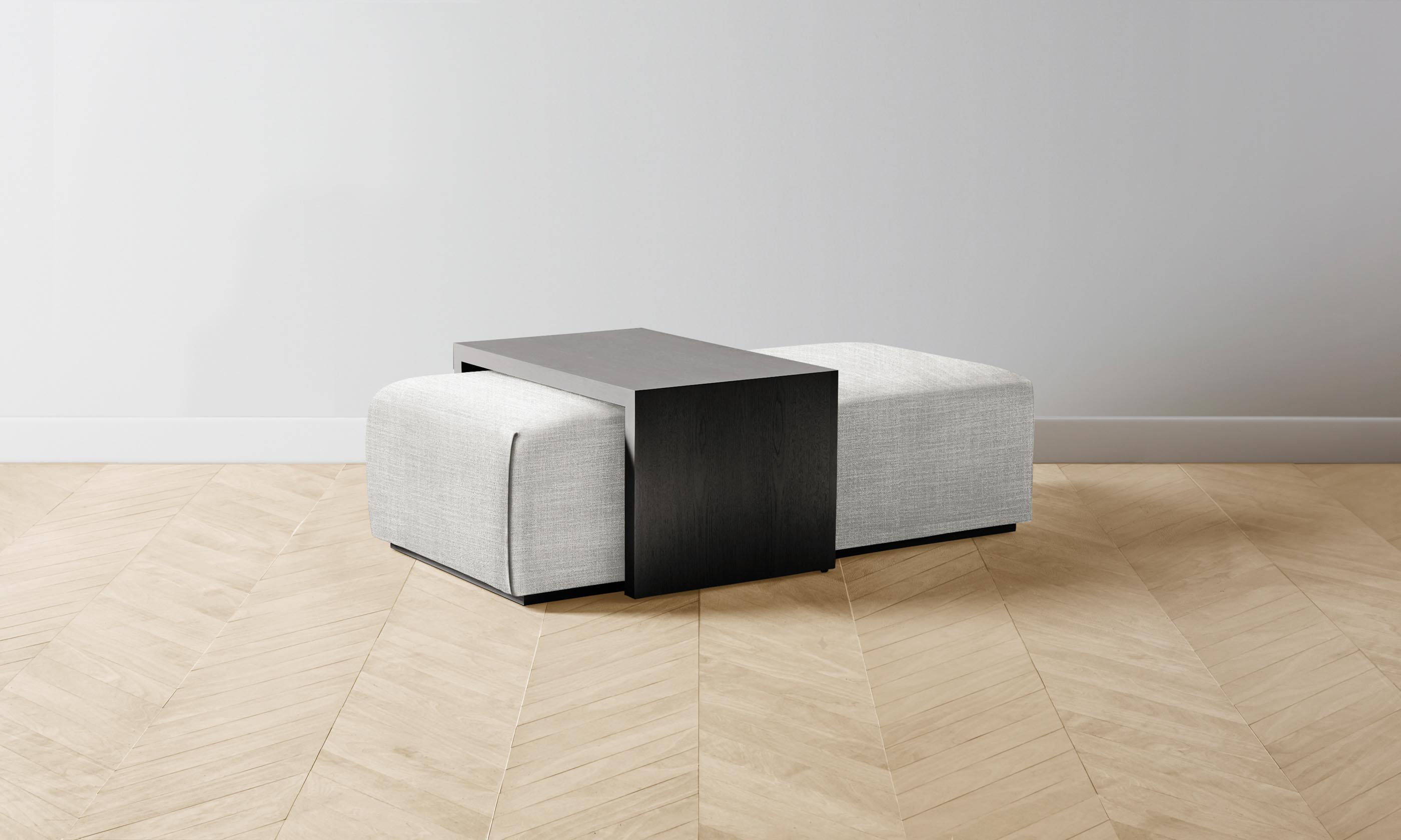 The Bowery Ottoman - Performance Textured Tweed Dove Upholstered Storage Bench | Modern Living Room, Bedroom & Entryway Furniture for Small Spaces