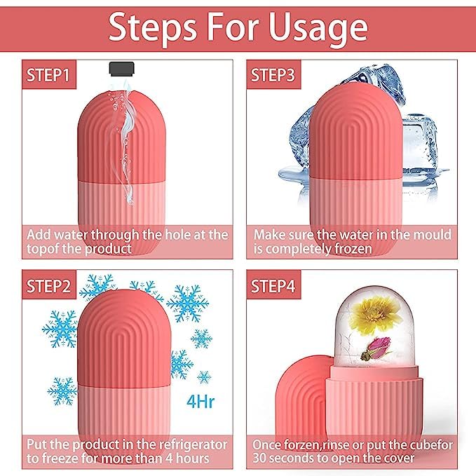Satsun Ice Roller for Face & Eyes - Reusable Cooling Facial Roller to Reduce Puffiness & Dark Circles | Perfect for Morning Skincare & Post-Workout Recovery