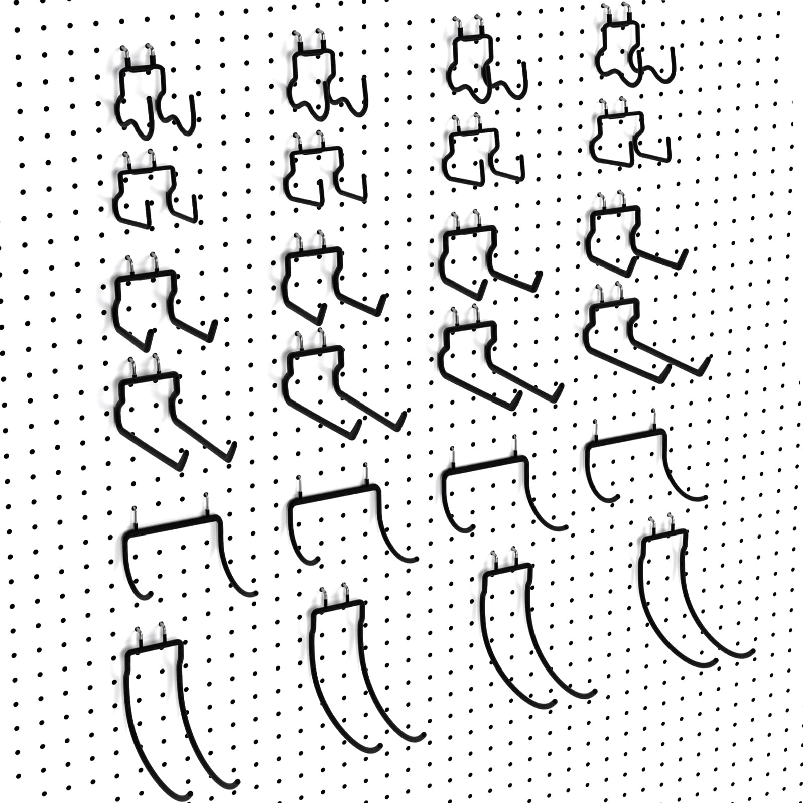 INCLY 24 Pack Heavy Duty Pegboard Hooks - 1/4