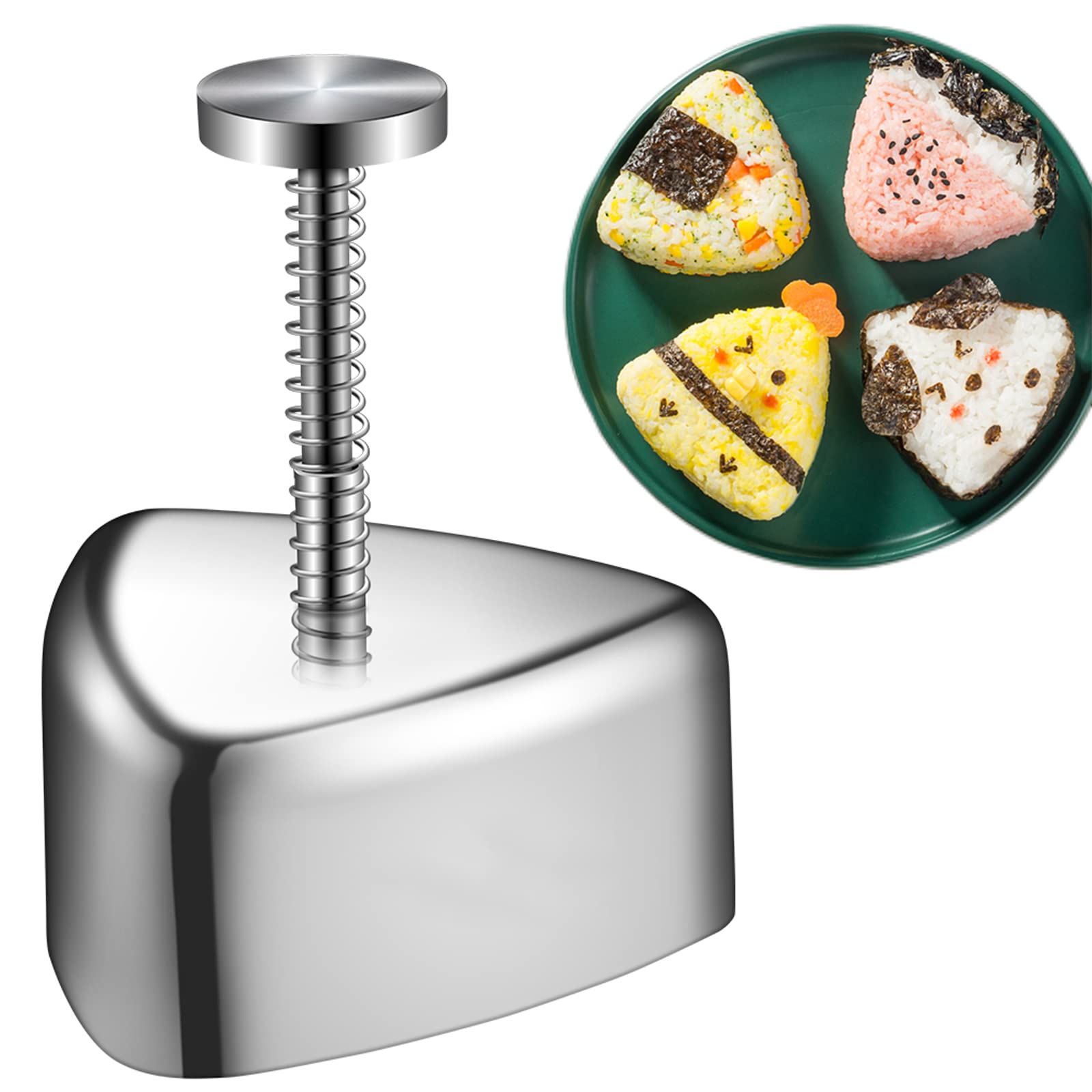 Premium Stainless Steel Onigiri Mold - Triangle Rice Ball Sushi Maker for Bento, Spam Musubi & DIY | Perfect for Kids Lunch Boxes, Home Cooking & Japanese Cuisine Lovers