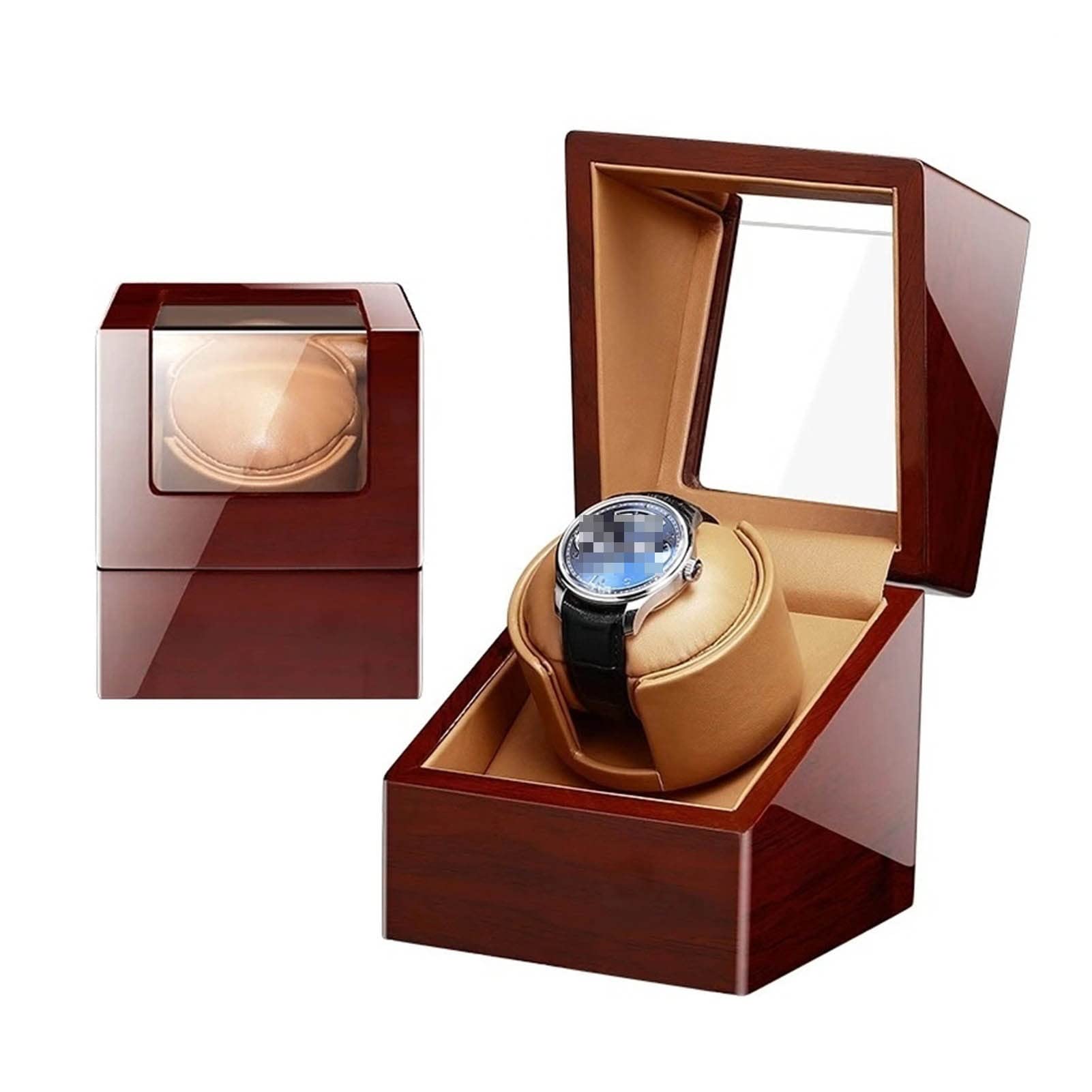 Premium ESD Watch Winder for Automatic Watches - Single Watch Winder Box with Auto Self-Winding Function, Wooden Mechanical Watch Storage Case (Color: L0010-2) - Perfect for Watch Collectors & Luxury Timepiece Enthusiasts