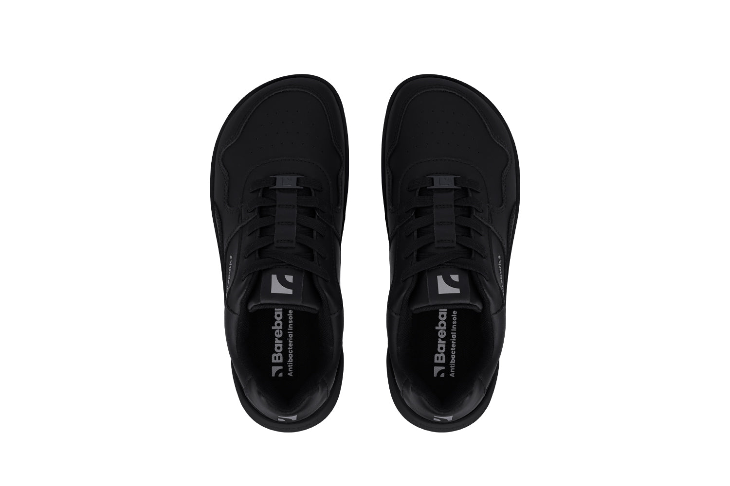 Barefoot Sneakers Barebarics Zing - All Black Leather Unisex Shoes for Men & Women | Comfortable Minimalist Walking & Running Shoes for Gym, Travel & Everyday Wear
