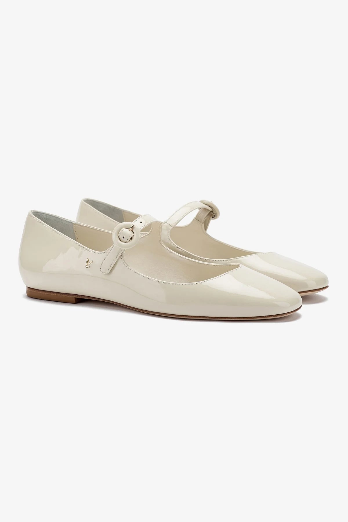 Blair Women's Ivory Patent Leather Ballet Flats - Comfortable & Stylish Shoes for Work, Office, and Casual Wear