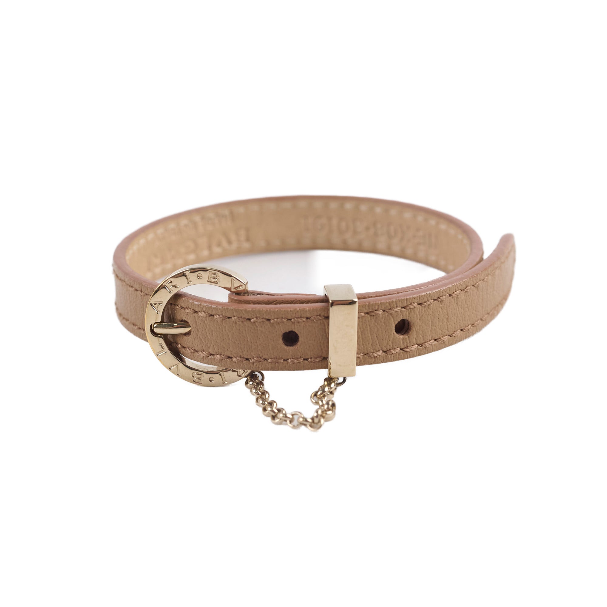 Bvlgari Luxury Leather Bracelet for Women - Beige Leather Wristband, Elegant Fashion Jewelry Gift for Her | Perfect for Parties, Weddings & Special Occasions