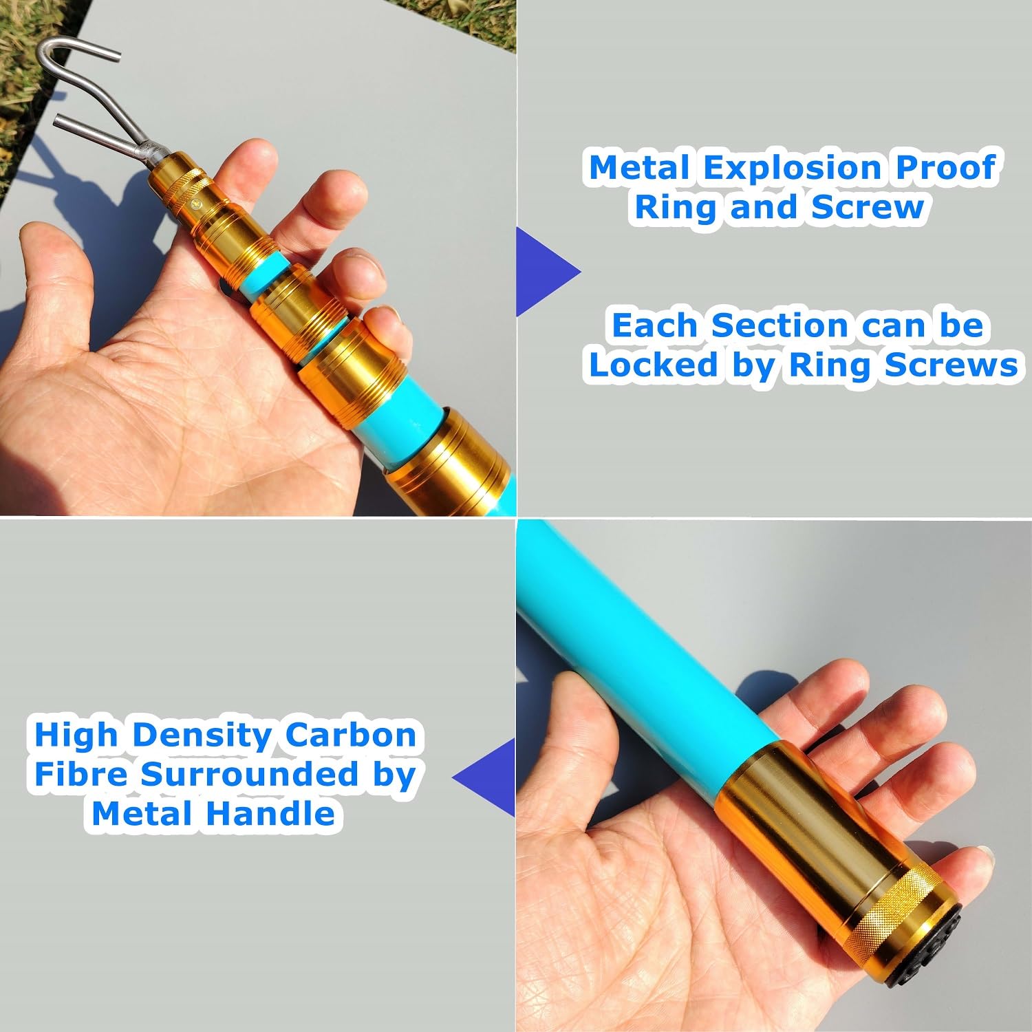 17ft Carbon Fiber Telescopic Pole for Cable Wire Pulling & Pushing - Multi-Section Locking System for Coax Electric Line Installation | Perfect for Electricians, Network Technicians & DIY Home Projects