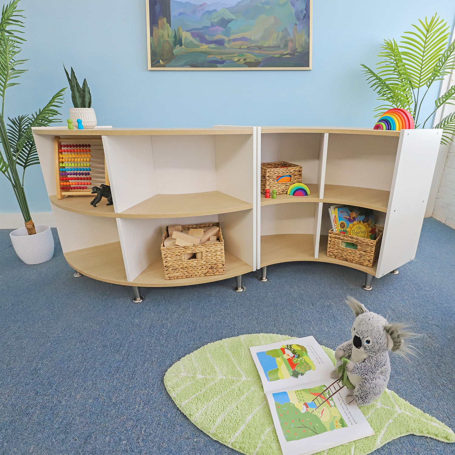 Elevated™ Curve-In Storage Cabinet 33H - Modern Organizer for Bedroom, Living Room & Office - WB1925
