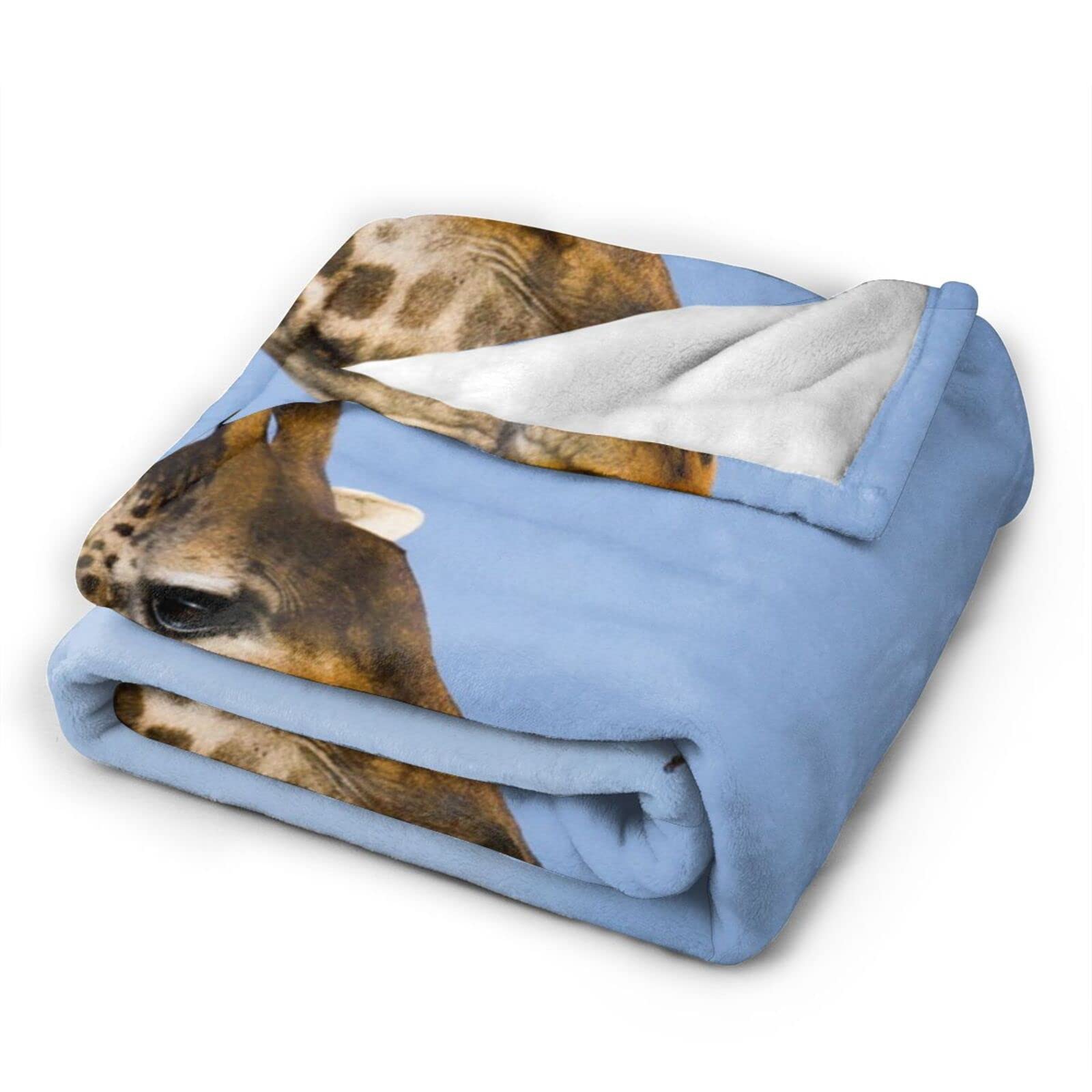 Soft Flannel Fleece Giraffe Print Throw Blanket 80x60 Inches - Cozy Animal Blanket for Couch, Bed & Air Conditioning - Perfect for Kids, Adults & Home Decor