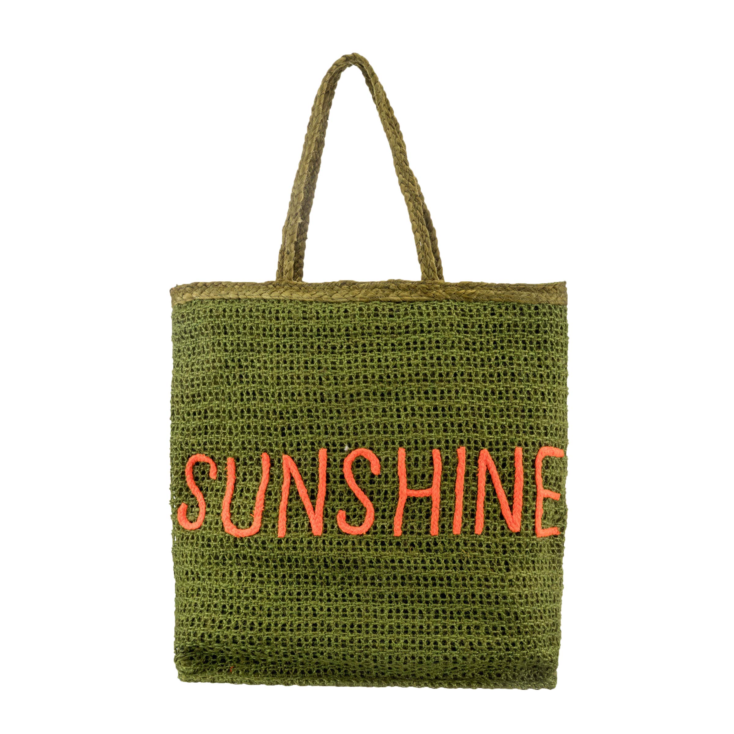 Alex Max Sunshine Woven Jute Tall Tote Beach Bag - Eco-Friendly Green Large Handbag for Women, Perfect for Beach, Shopping, Travel & Daily Use