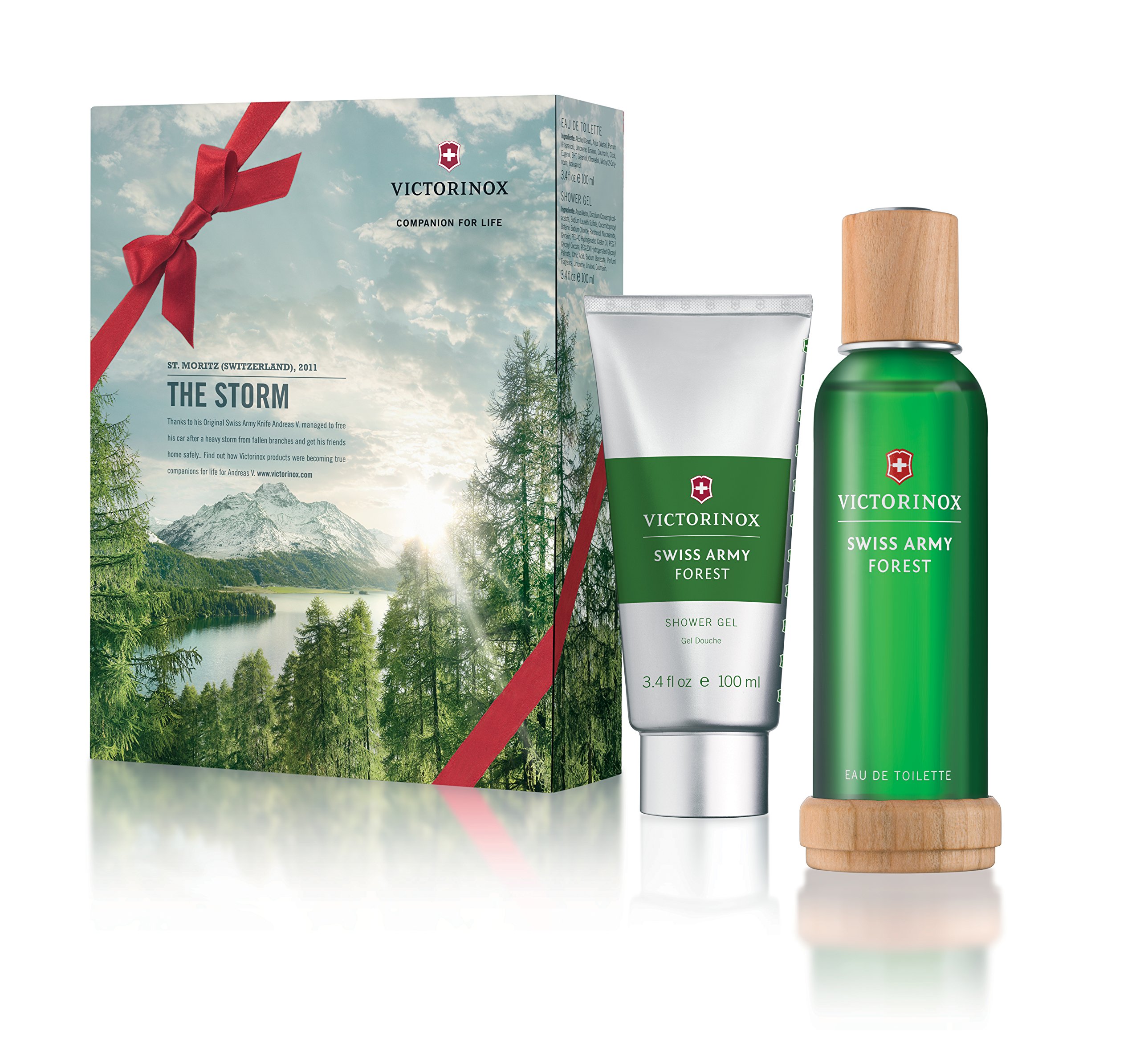 Victorinox Swiss Army Forest Eau de Toilette 3.4 oz for Men - Cologne & Shower Gel Gift Set - Fresh Woody Scent for Daily Use & Travel