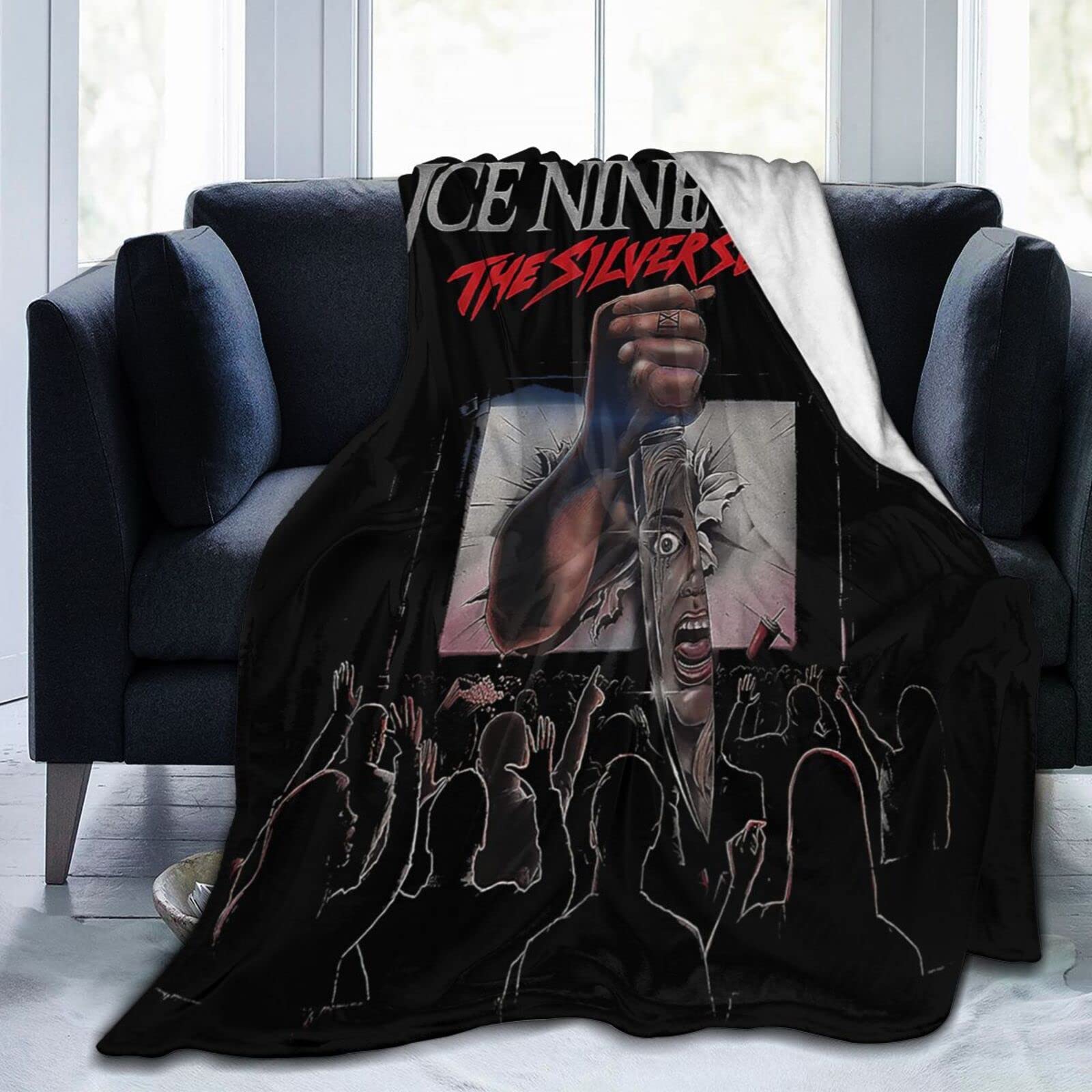 Cozy Ice Music Nine Theme Band Flannel Throw Blanket 60