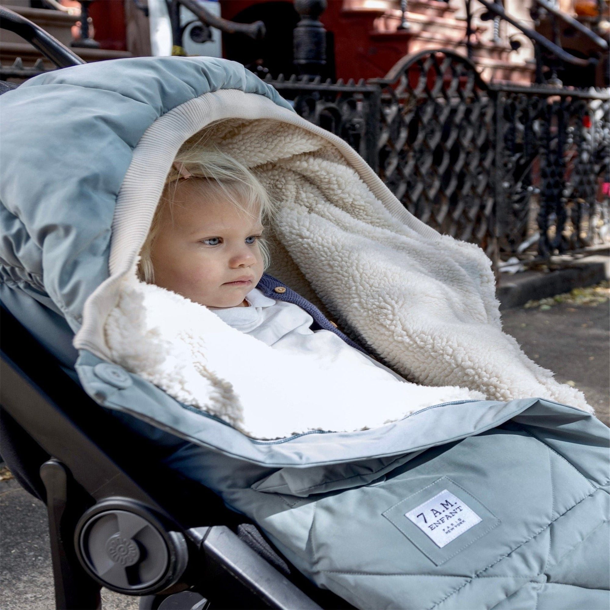 7AM Enfant Evolution 212 Sherpa Blanket - Ultra Soft & Warm Baby Blanket for Strollers, Car Seats & Cribs | Benji Design