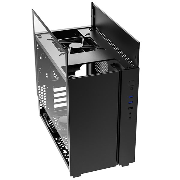 Montech Sky One Mini TG Micro ATX PC Case with ARGB Front LED & 3 Pre-Installed Fans - Compact Gaming Case for Small Spaces, Home Office & Streaming Setup