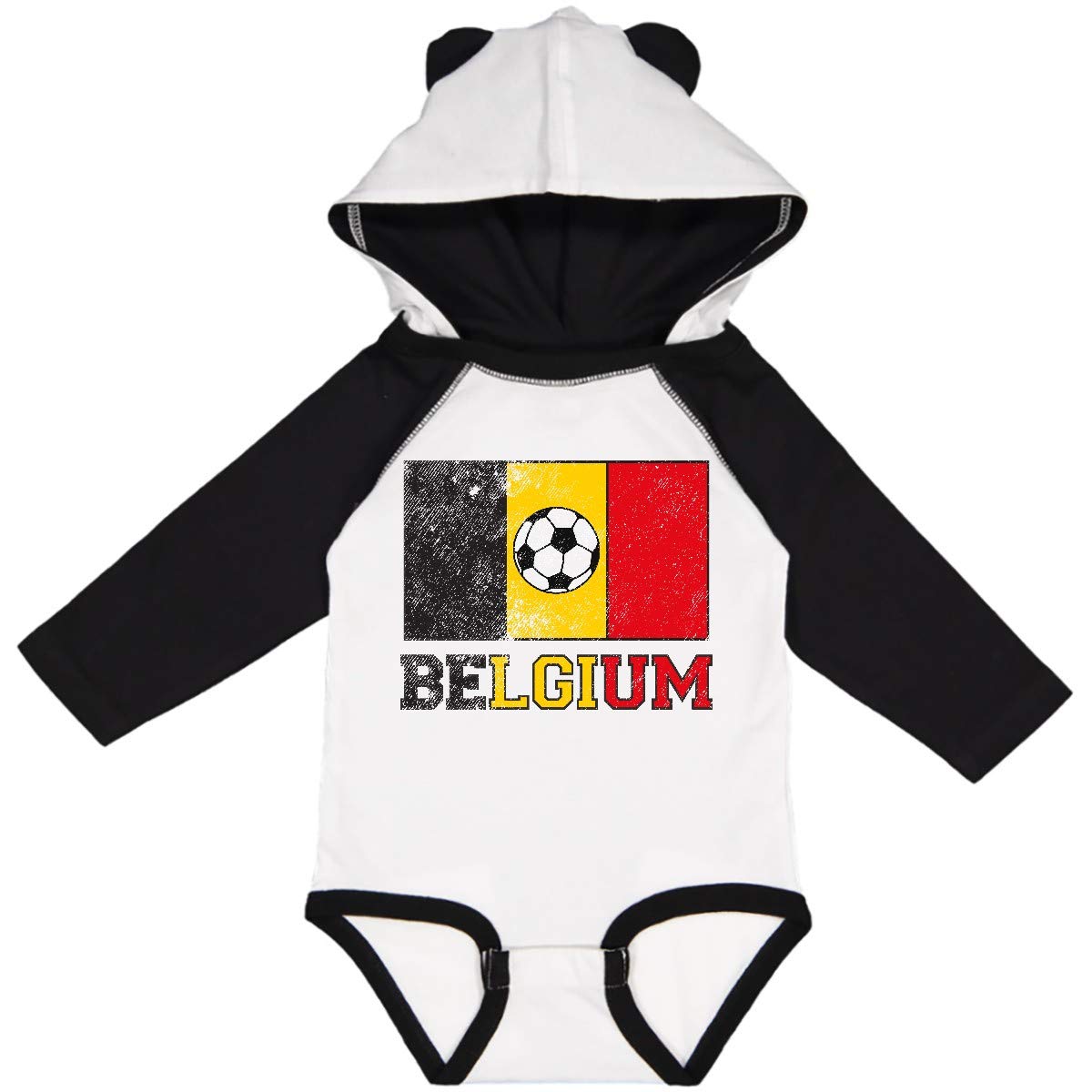 Inktastic Belgian Soccer Long Sleeve Creeper - Adorable Baby Bodysuit for Soccer Fans | Perfect for Game Day, Family Photos & Nursery Outfits