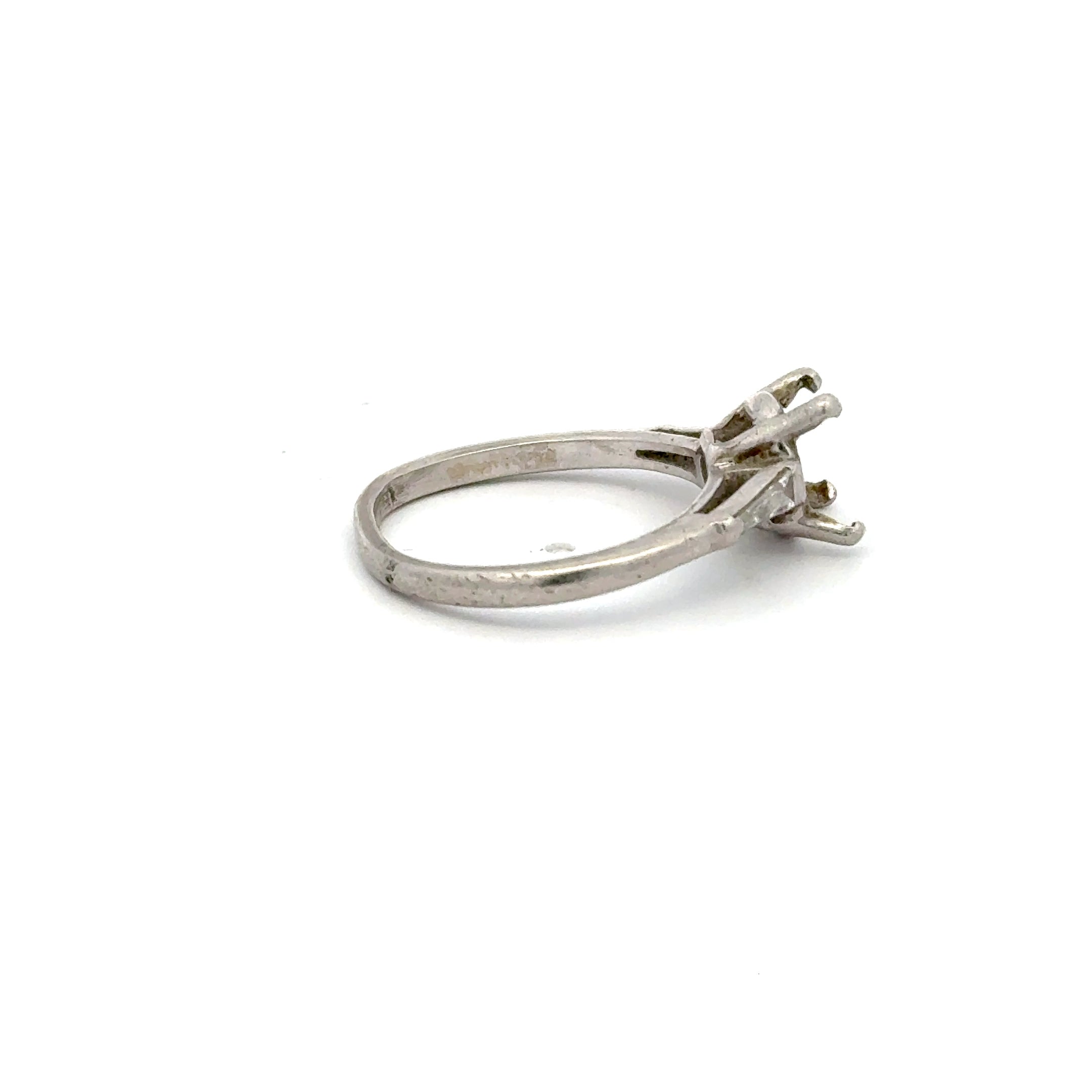 0.15 Carat Baguette Cut H VS1 Diamond Platinum Semi Mount Ring - Perfect for Engagement, Wedding Bands & Anniversary Gifts