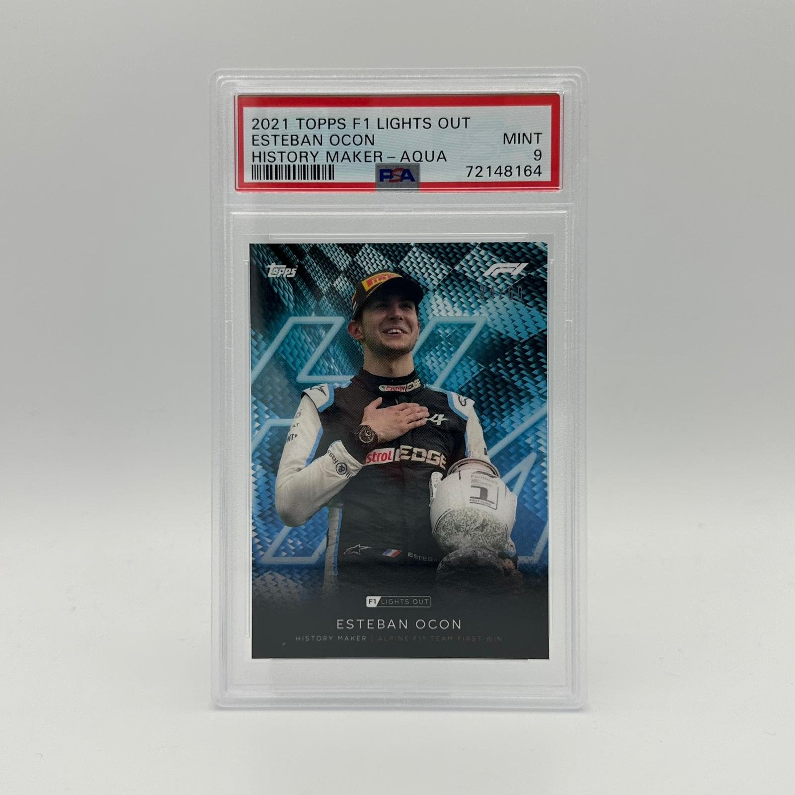 PSA 9 Graded 34/50 Esteban Ocon History Maker Autographed Racing Card - Perfect for F1 Collectors, Sports Memorabilia Enthusiasts, and Racing Fans Display