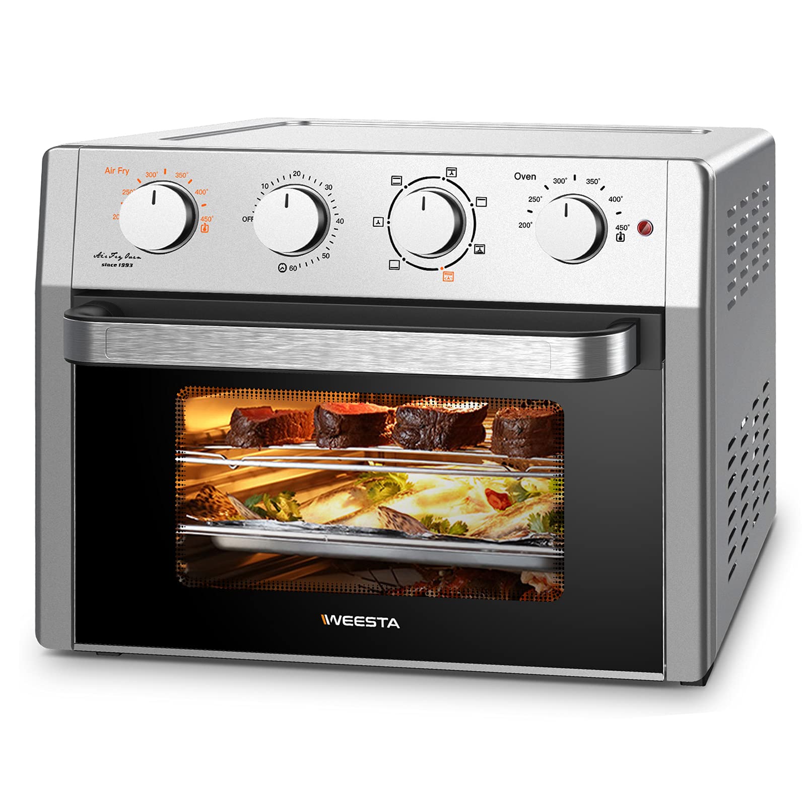 24 Quart Air Fryer Toaster Oven - 7-in-1 Countertop Convection Oven with Air Fry, Roast, Toast, Broil & Bake Functions | Perfect for Cooking Chicken, Steak, Pizza & More | Ideal for Small Kitchens, Dorms & RV Cooking