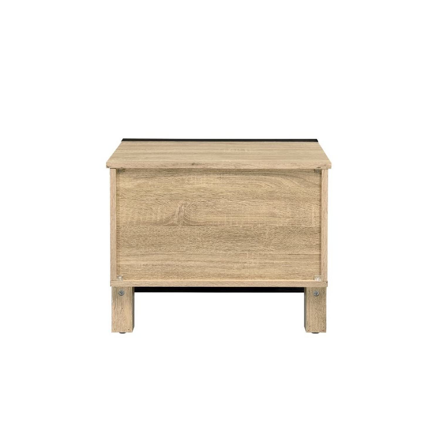 Benjara Black and Brown Accent Table with Pull-Out Tray & 2 Storage Drawers - Perfect for Living Room, Bedroom, or Entryway Decor
