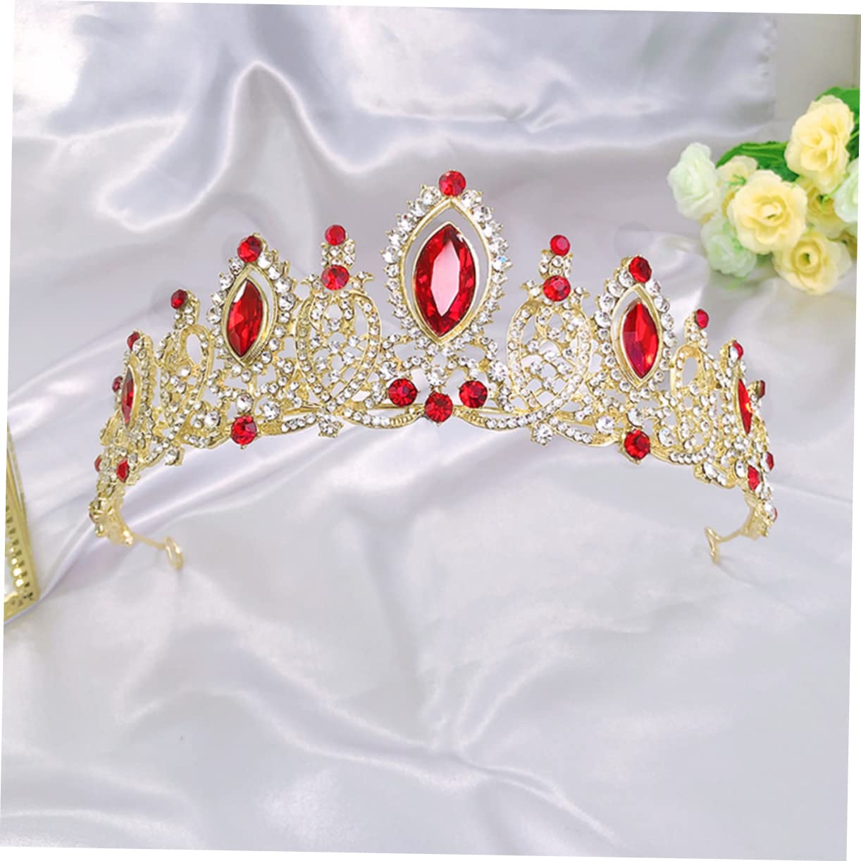 2 Pcs Crystal Crown Princess Tiara Headband - Rhinestone Bridal Wedding Headpiece for Cosplay, Prom, Photo Shoots & Special Occasions | Elegant Bride Accessories for Weddings, Parties & Pageants