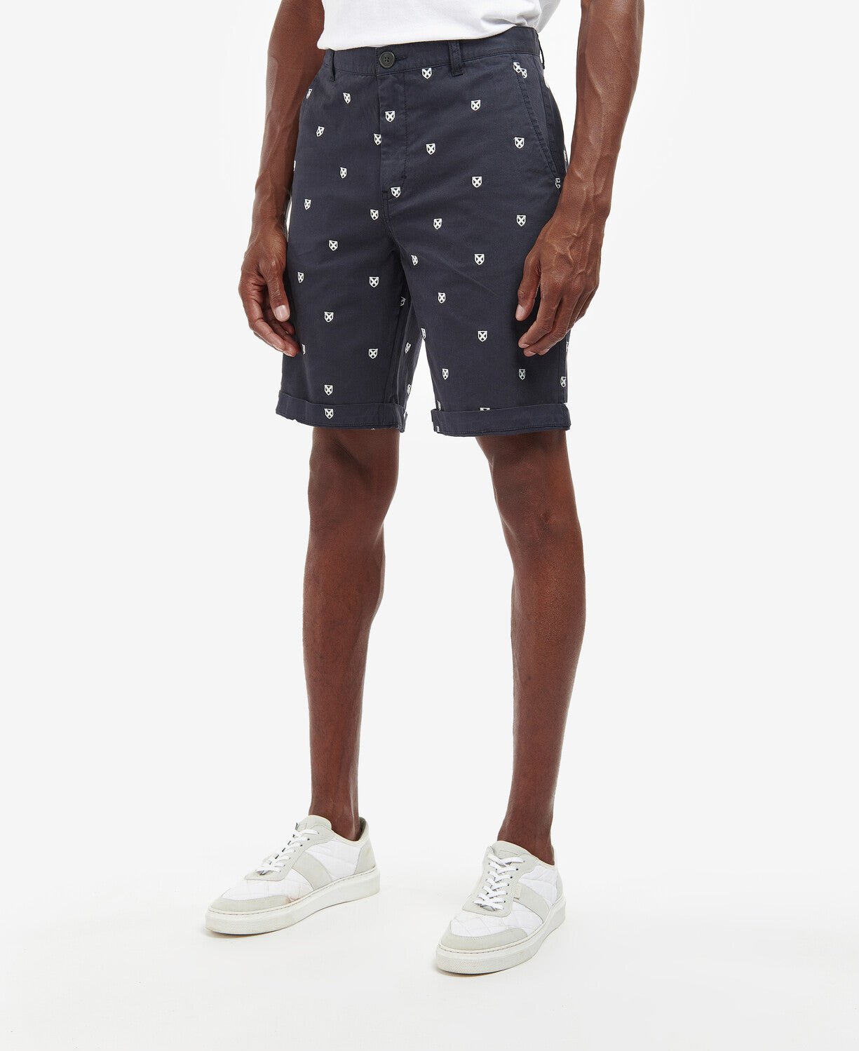 BARBOUR Embroidered Shorts for Men - Navy Blue Casual Summer Shorts | Comfortable & Stylish for Outdoor Activities, Beach, and Travel