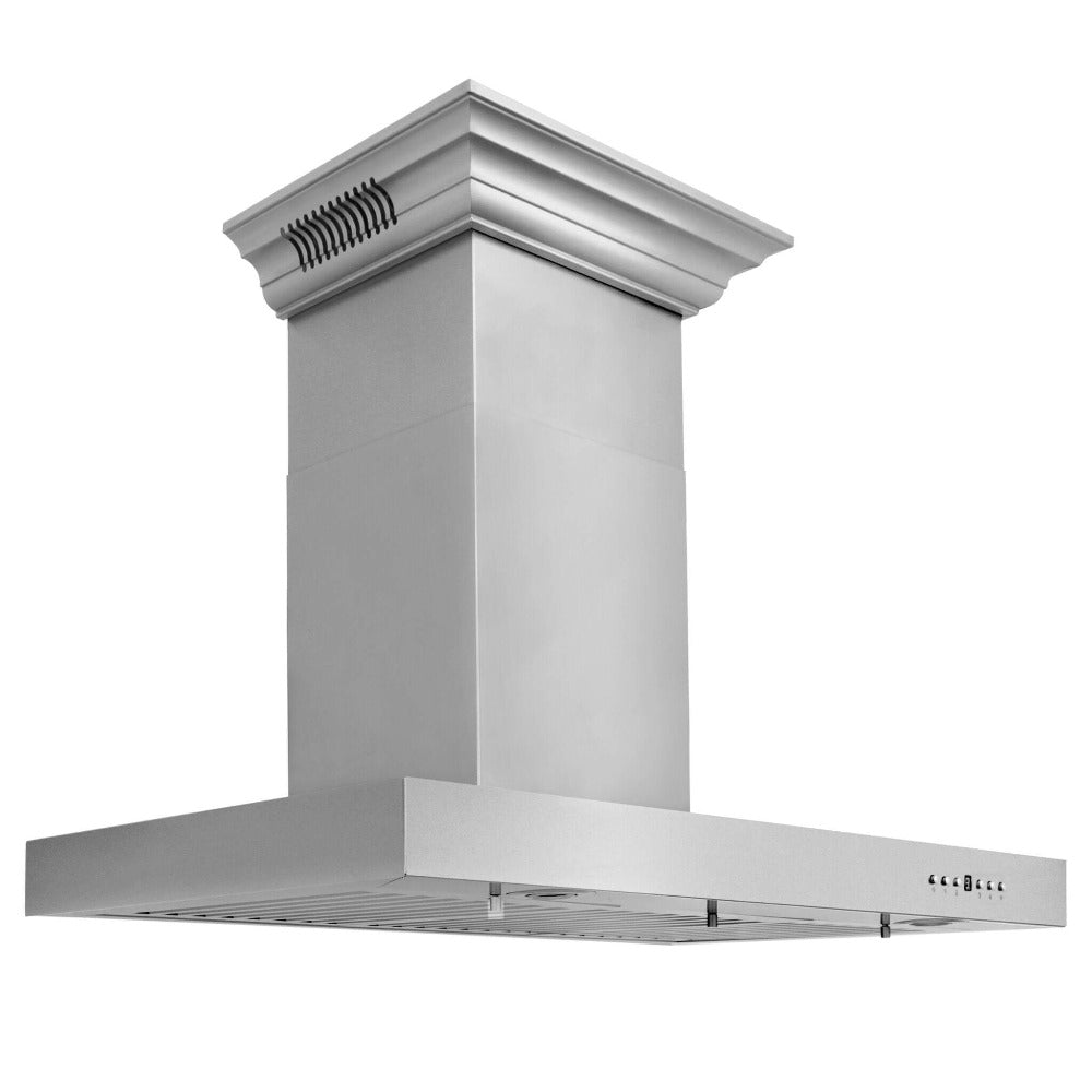 ZLINE Stainless Steel Wall Mount Range Hood with Built-In CrownSound Bluetooth Speakers (KECRN BT) - Perfect for Modern Kitchens & Open-Concept Living Spaces